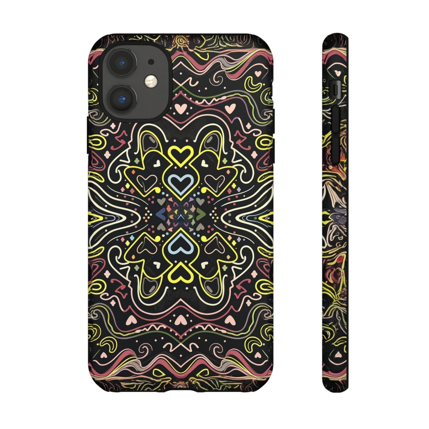 iphone case Neon Heart Pattern iPhone 11