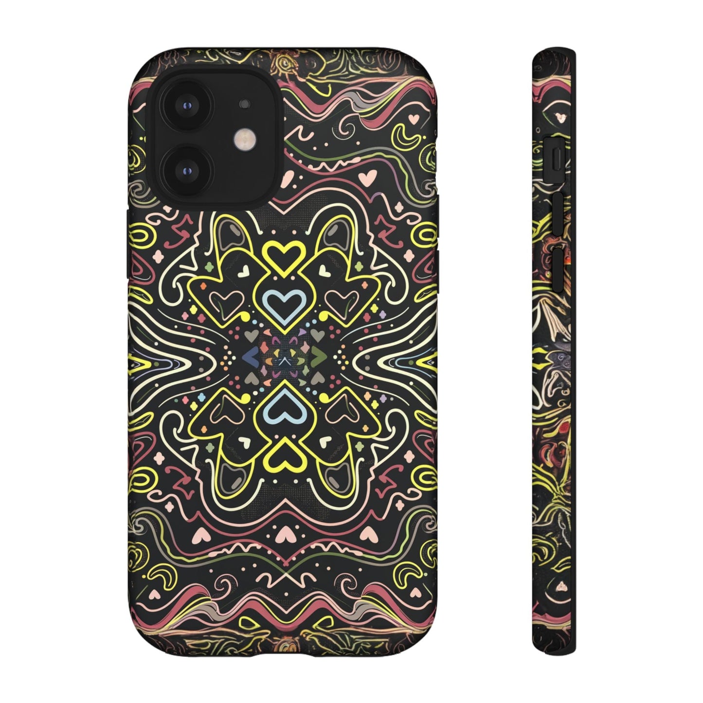 iphone case Neon Heart Pattern iPhone 12