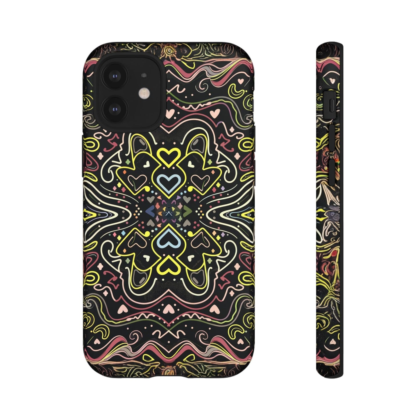 iphone case Neon Heart Pattern iPhone 12 Mini
