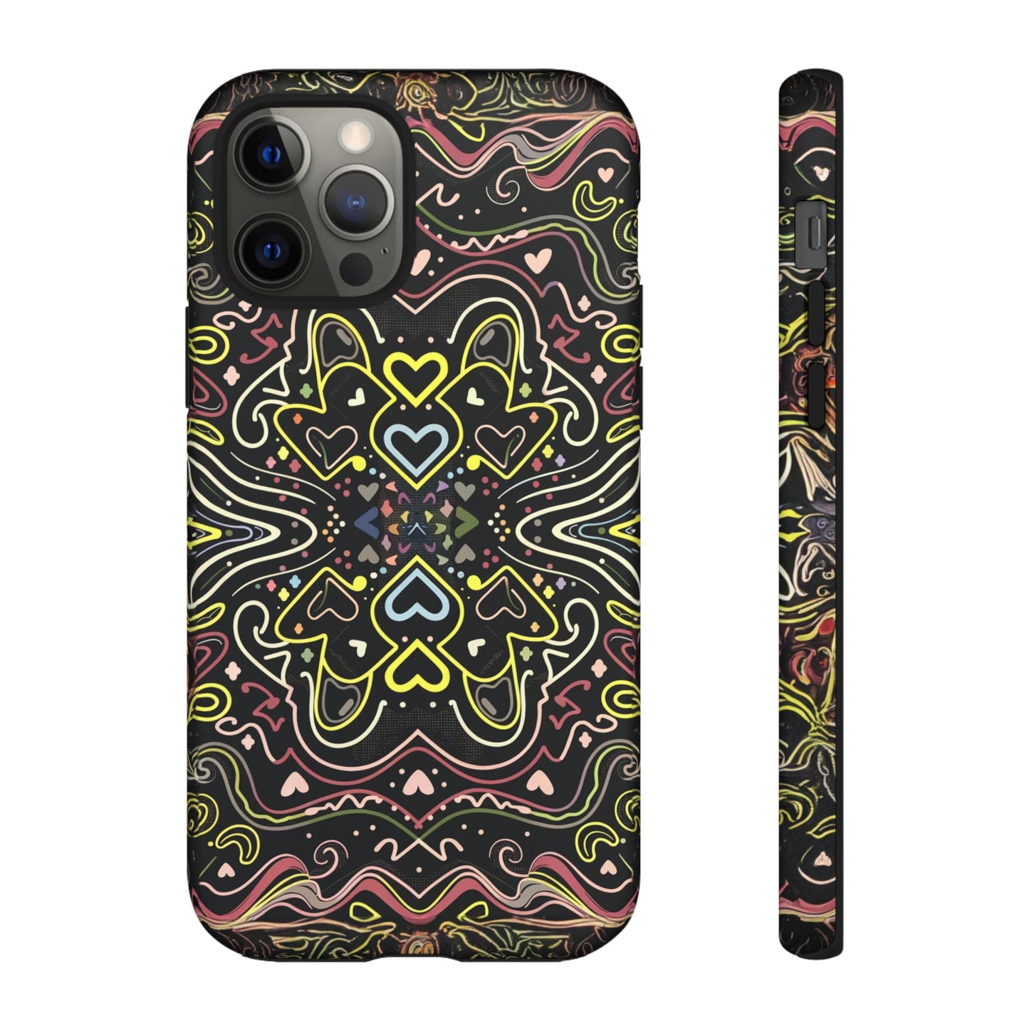 iphone case Neon Heart Pattern iPhone 12 Pro