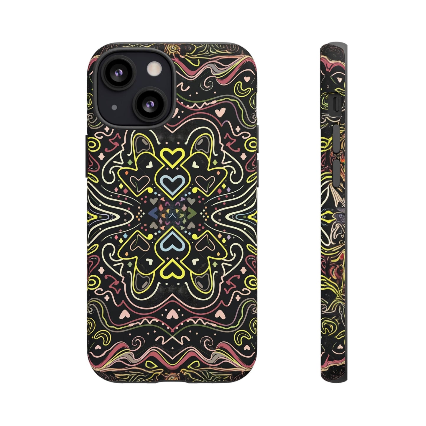 iphone case Neon Heart Pattern iPhone 13 Mini