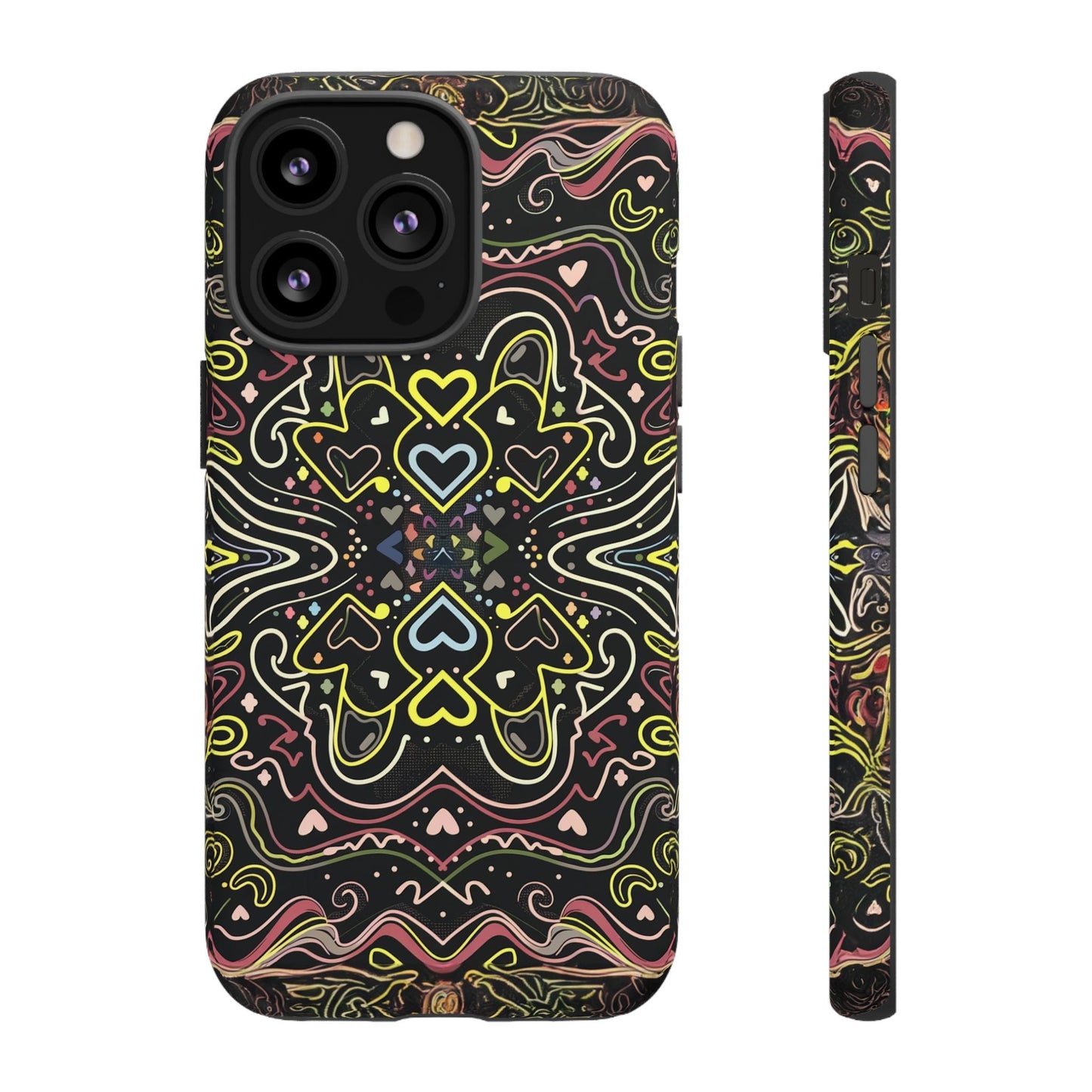 iphone case Neon Heart Pattern iPhone 13 Pro