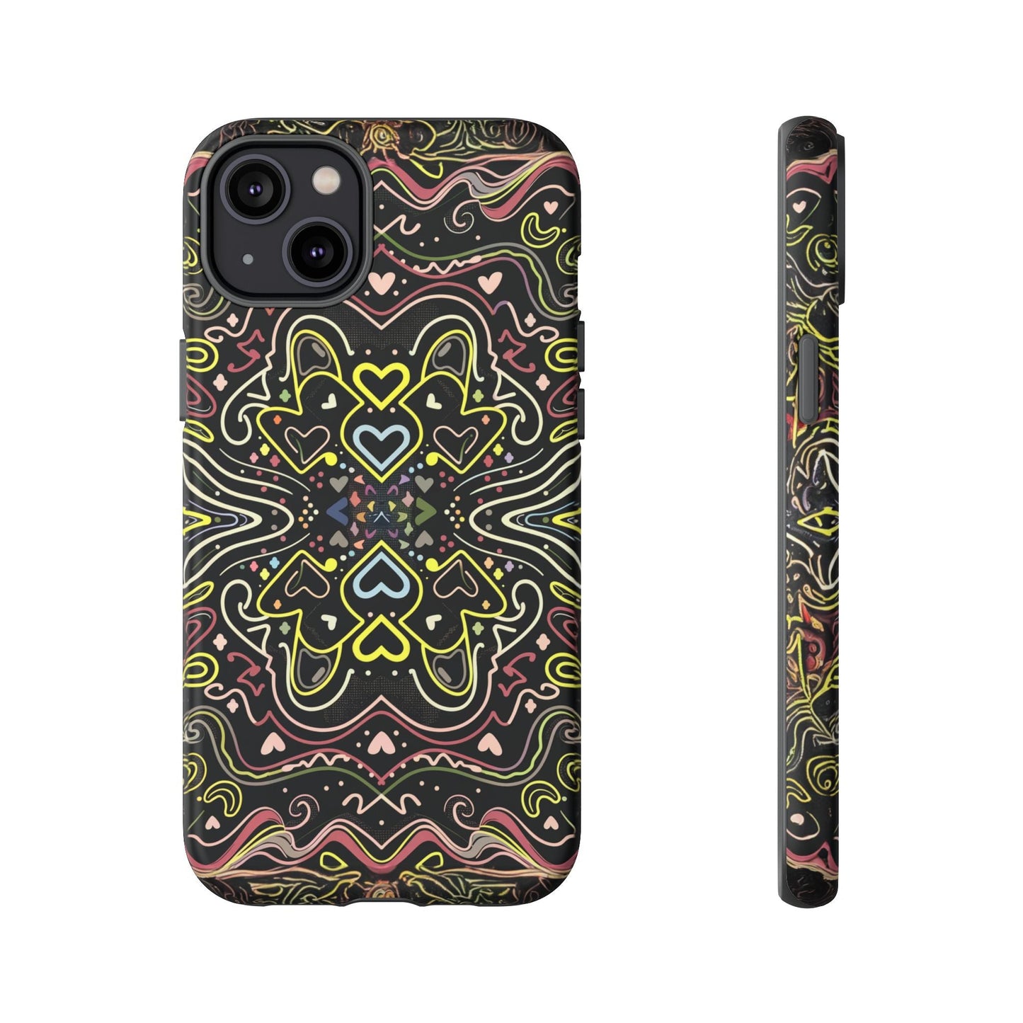 iphone case Neon Heart Pattern iPhone 14 Plus