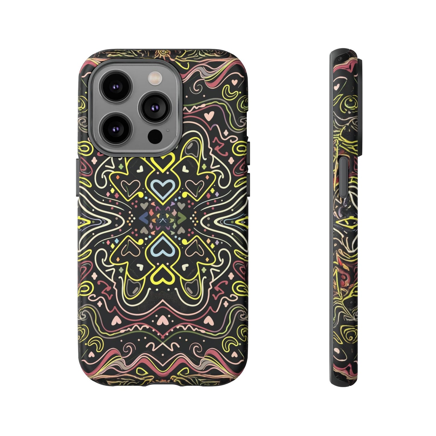 iphone case Neon Heart Pattern iPhone 14 Pro