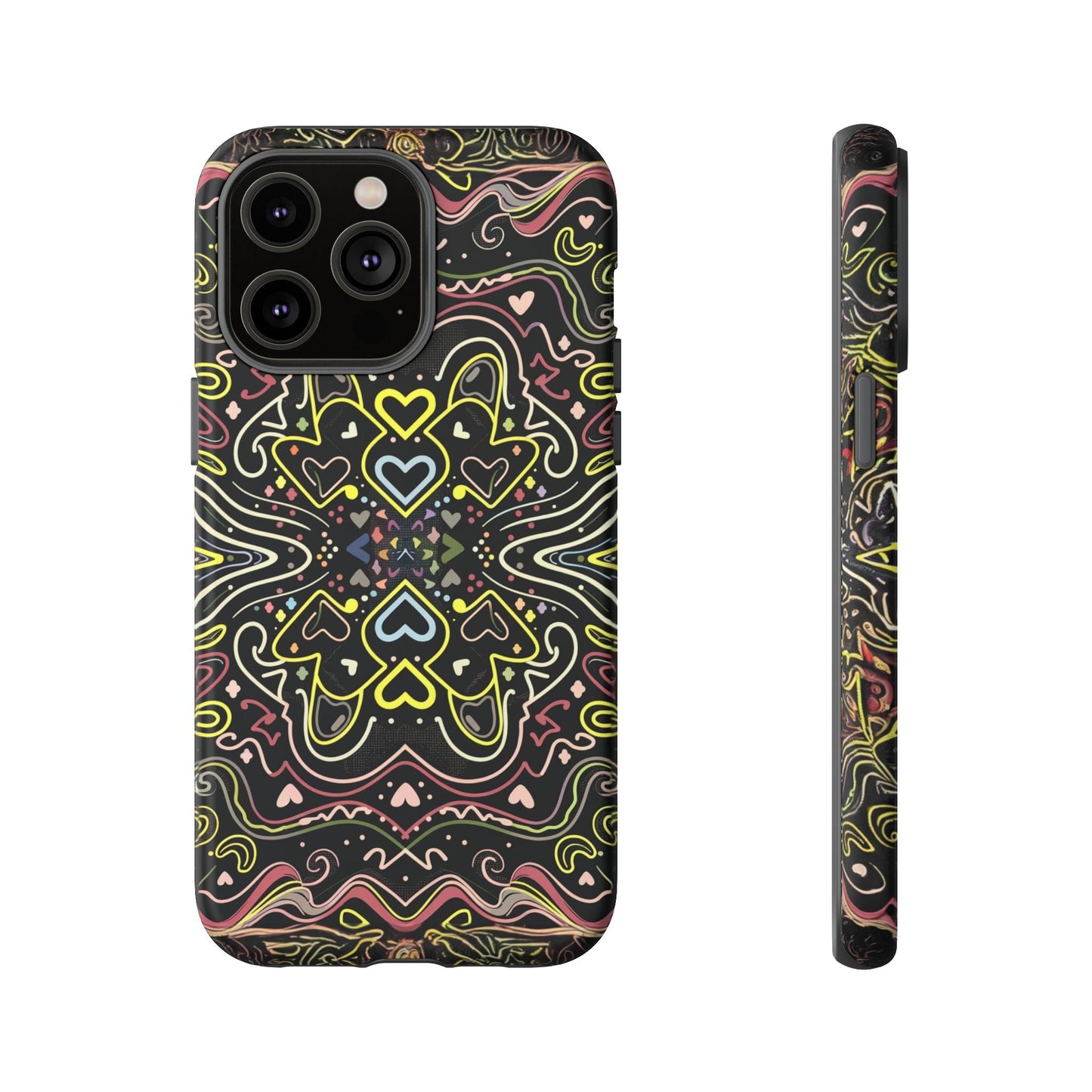 iphone case Neon Heart Pattern iPhone 14 Pro Max
