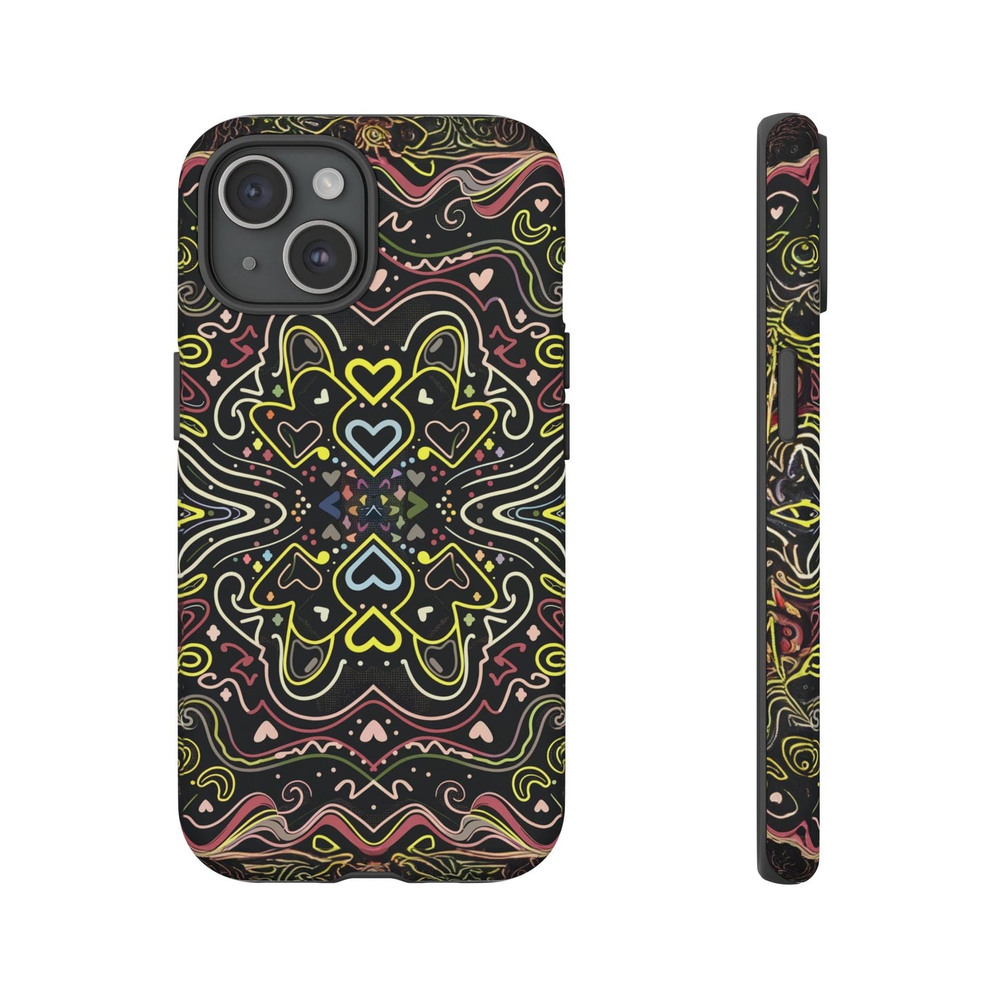 iphone case Neon Heart Pattern iPhone 15
