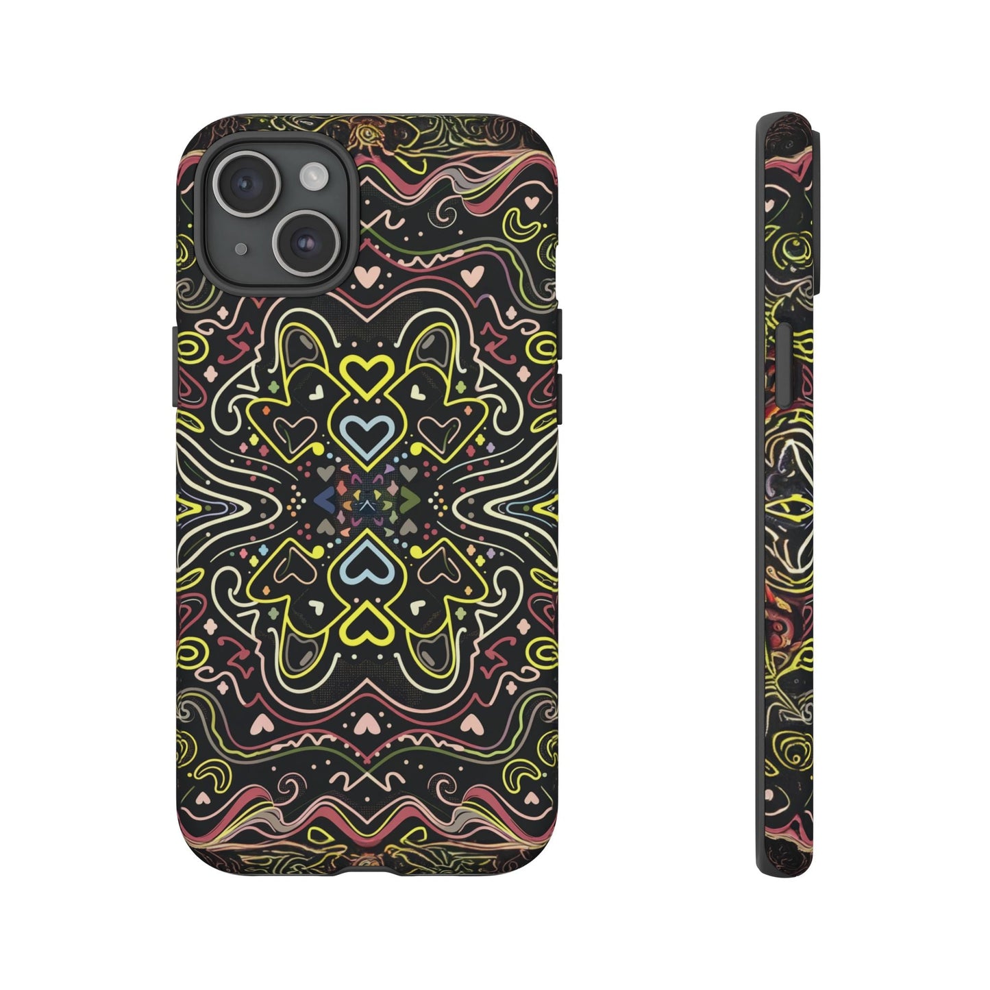 iphone case Neon Heart Pattern iPhone 15 Plus