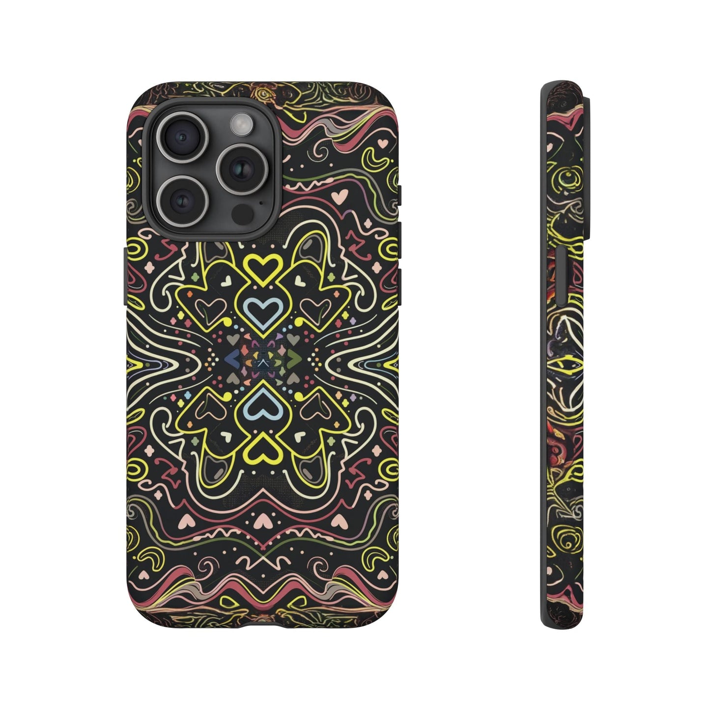 iphone case Neon Heart Pattern iPhone 15 Pro Max