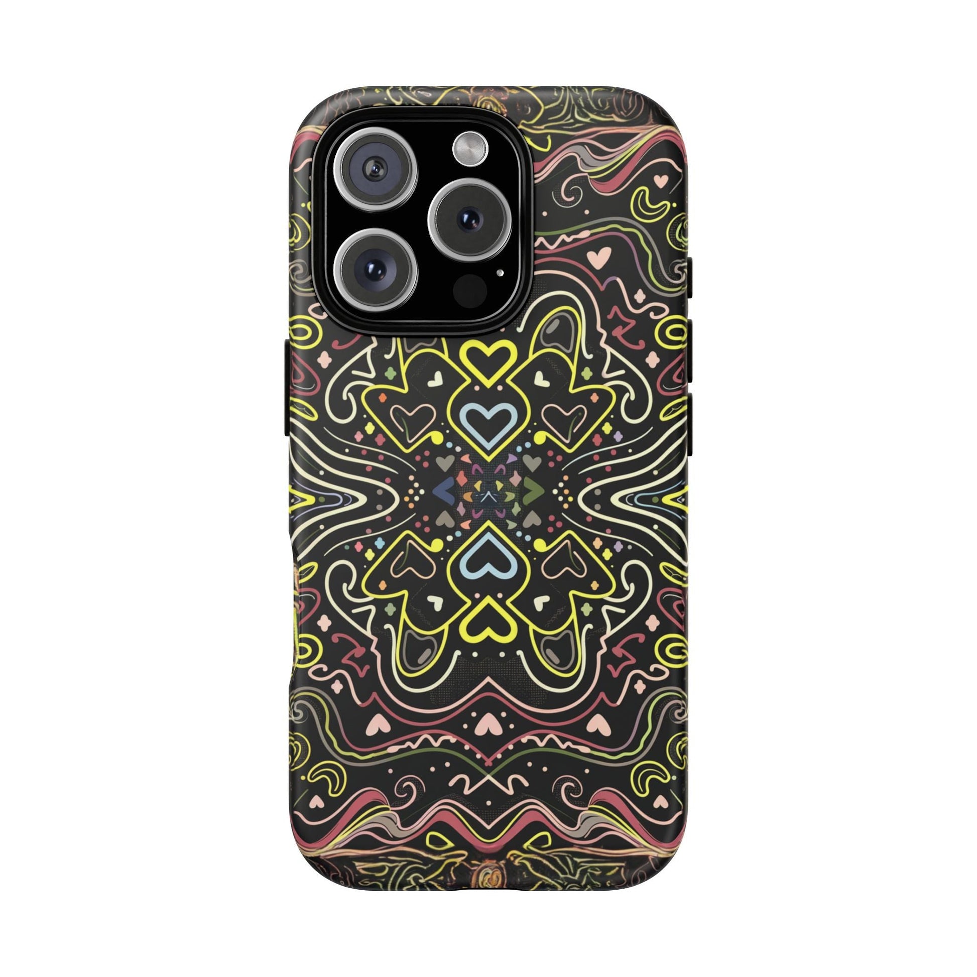 iphone case Neon Heart Pattern iPhone 16 Pro