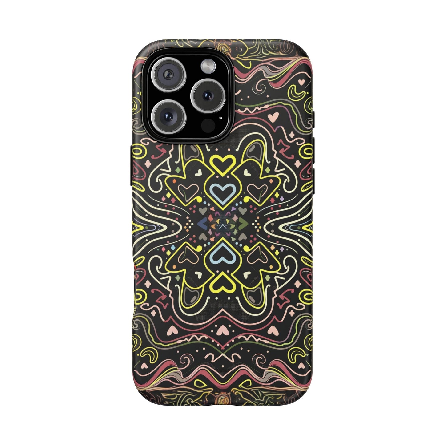 iphone case Neon Heart Pattern iPhone 16 Pro Max