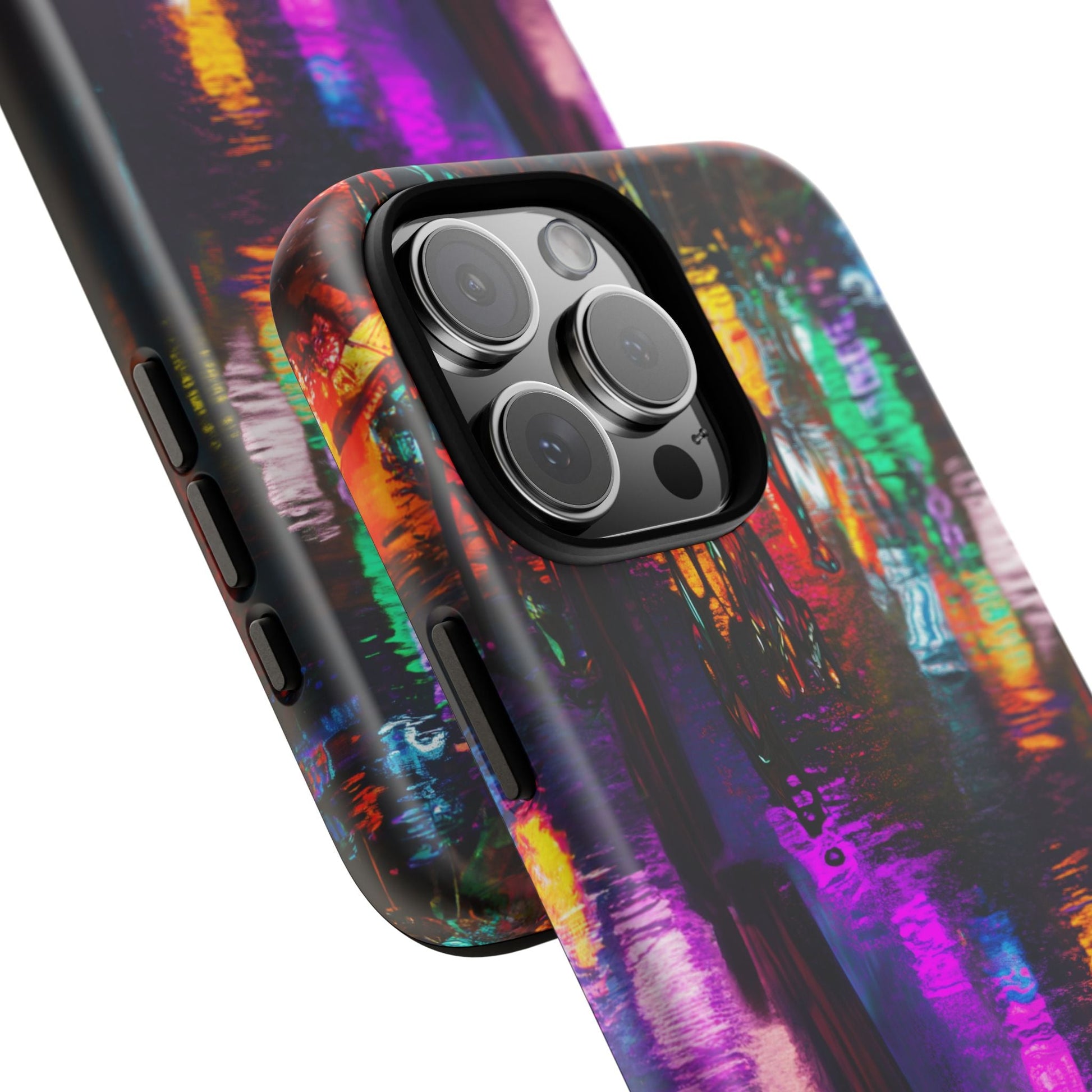 iphone case Neon Rain Reflections