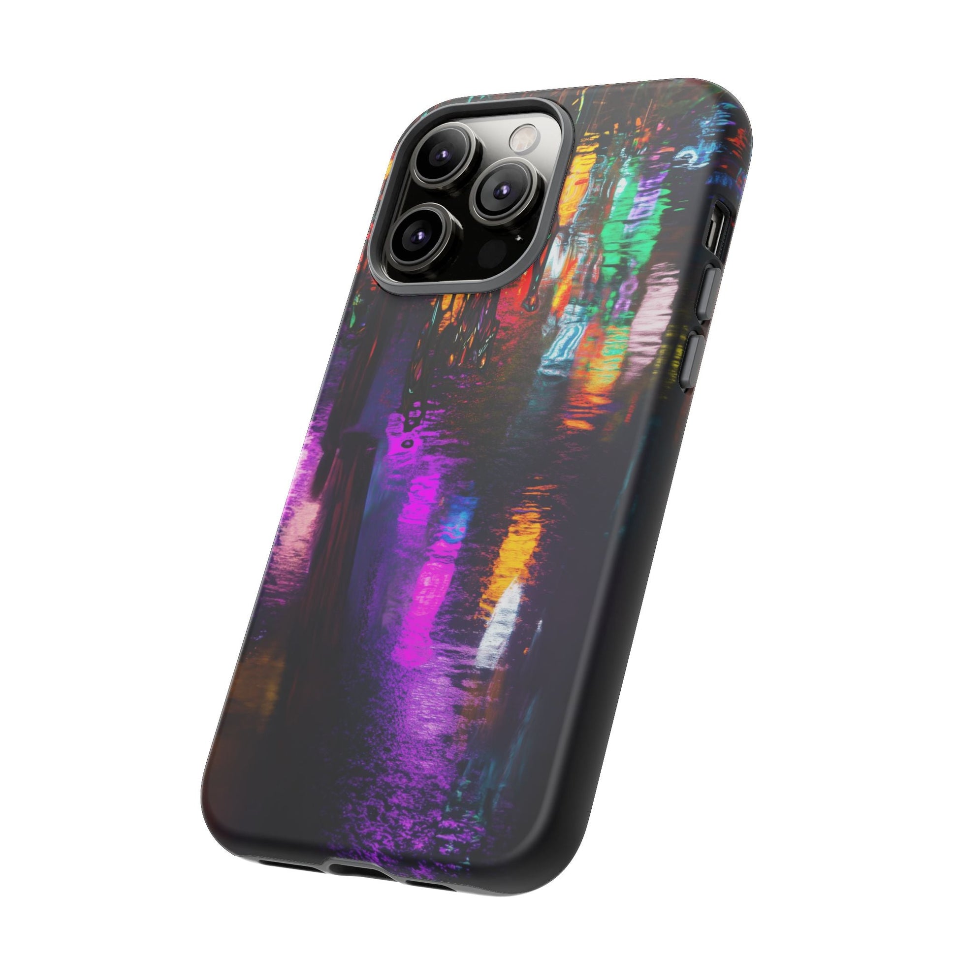 iphone case Neon Rain Reflections