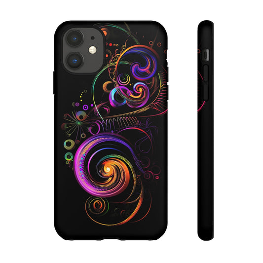 iphone case Neon Spiral Galaxy iPhone 11