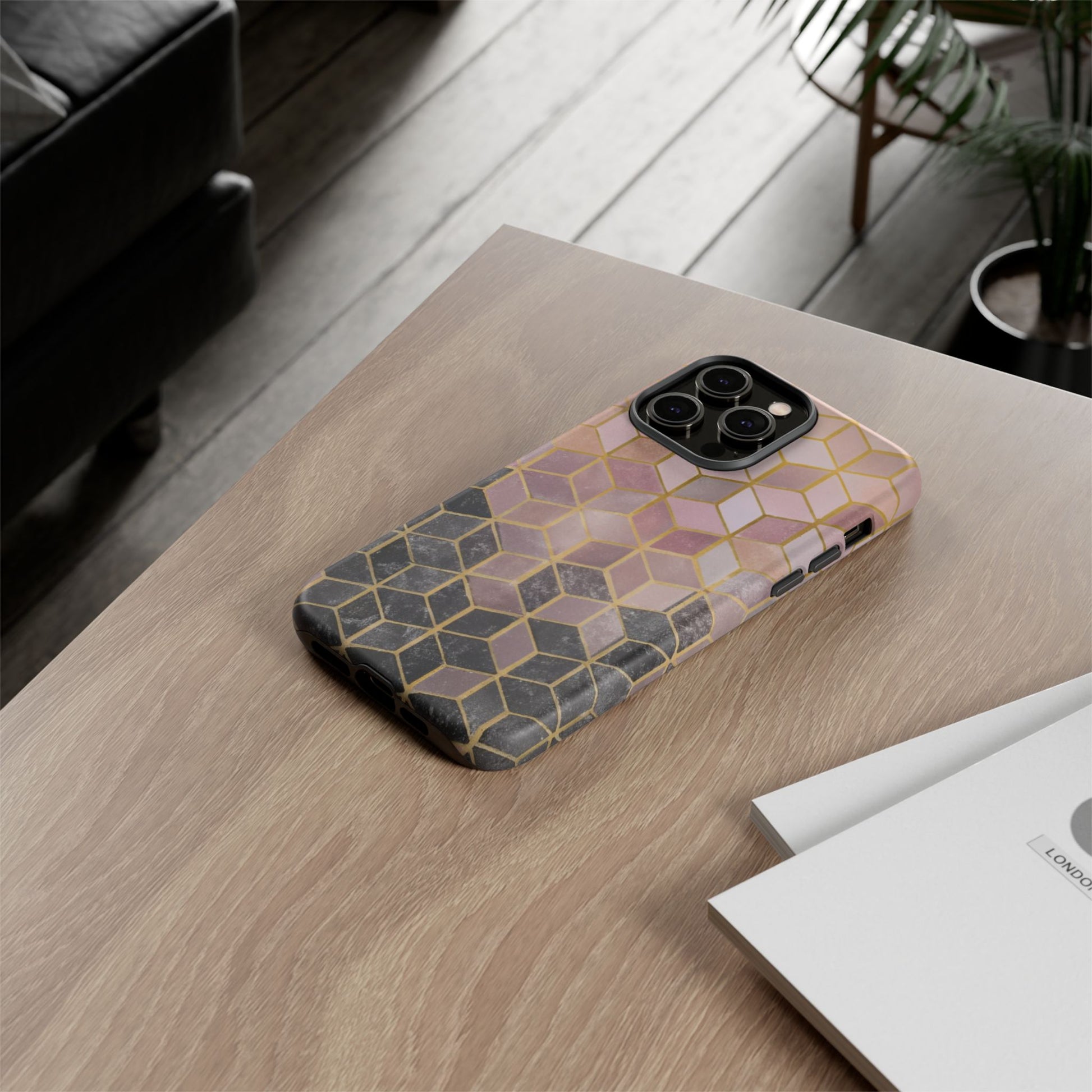 iphone case Noir Marble Cubes