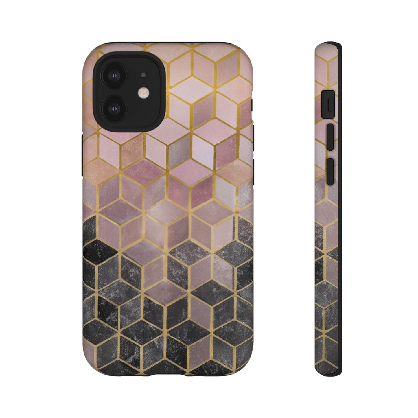 iphone case Noir Marble Cubes iPhone 12 Mini
