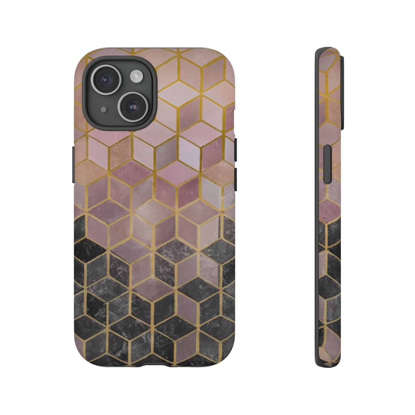 iphone case Noir Marble Cubes iPhone 15
