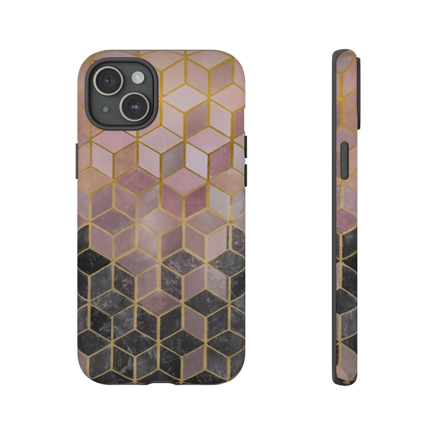 iphone case Noir Marble Cubes iPhone 15 Plus