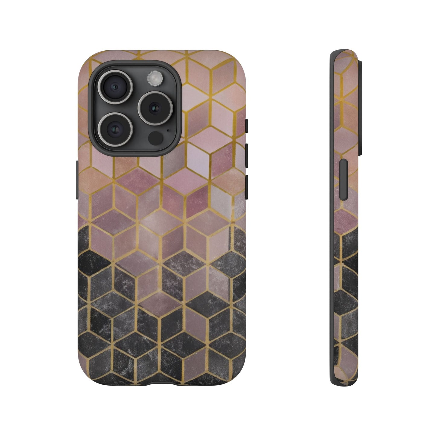iphone case Noir Marble Cubes iPhone 15 Pro