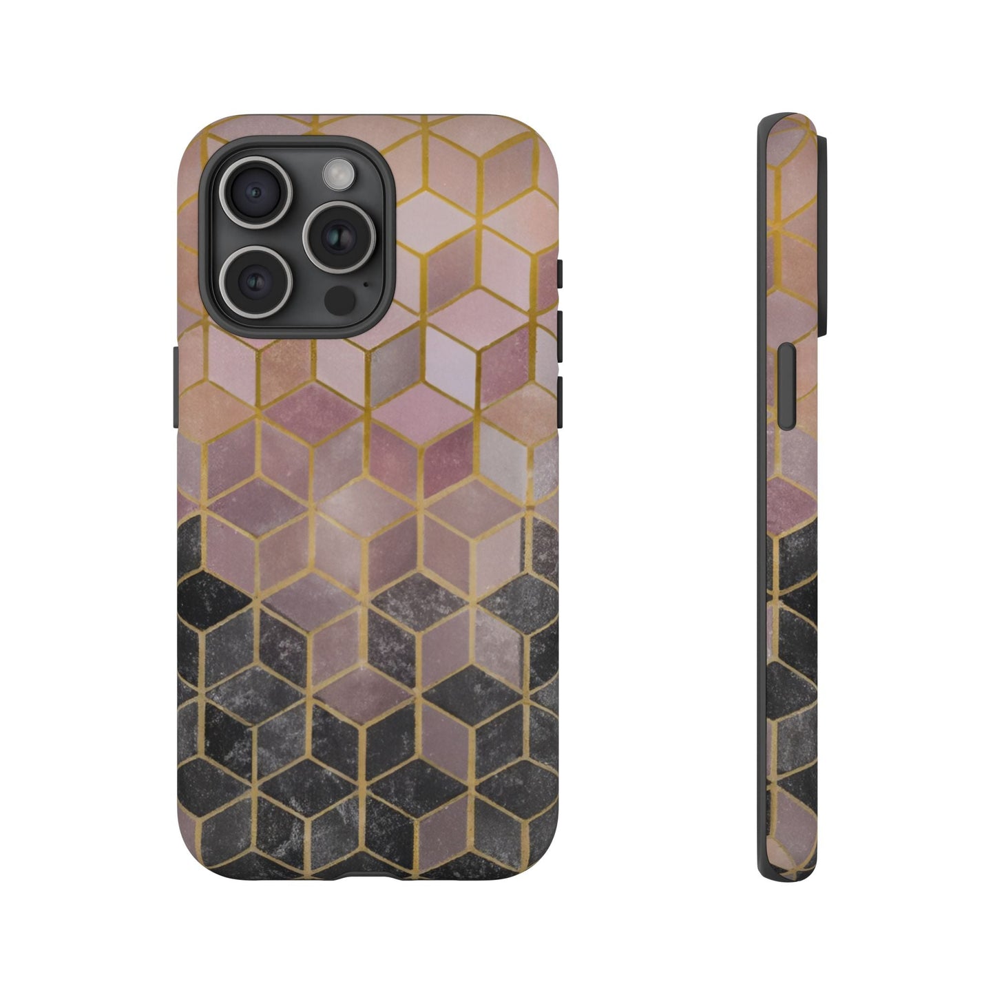 iphone case Noir Marble Cubes iPhone 15 Pro Max