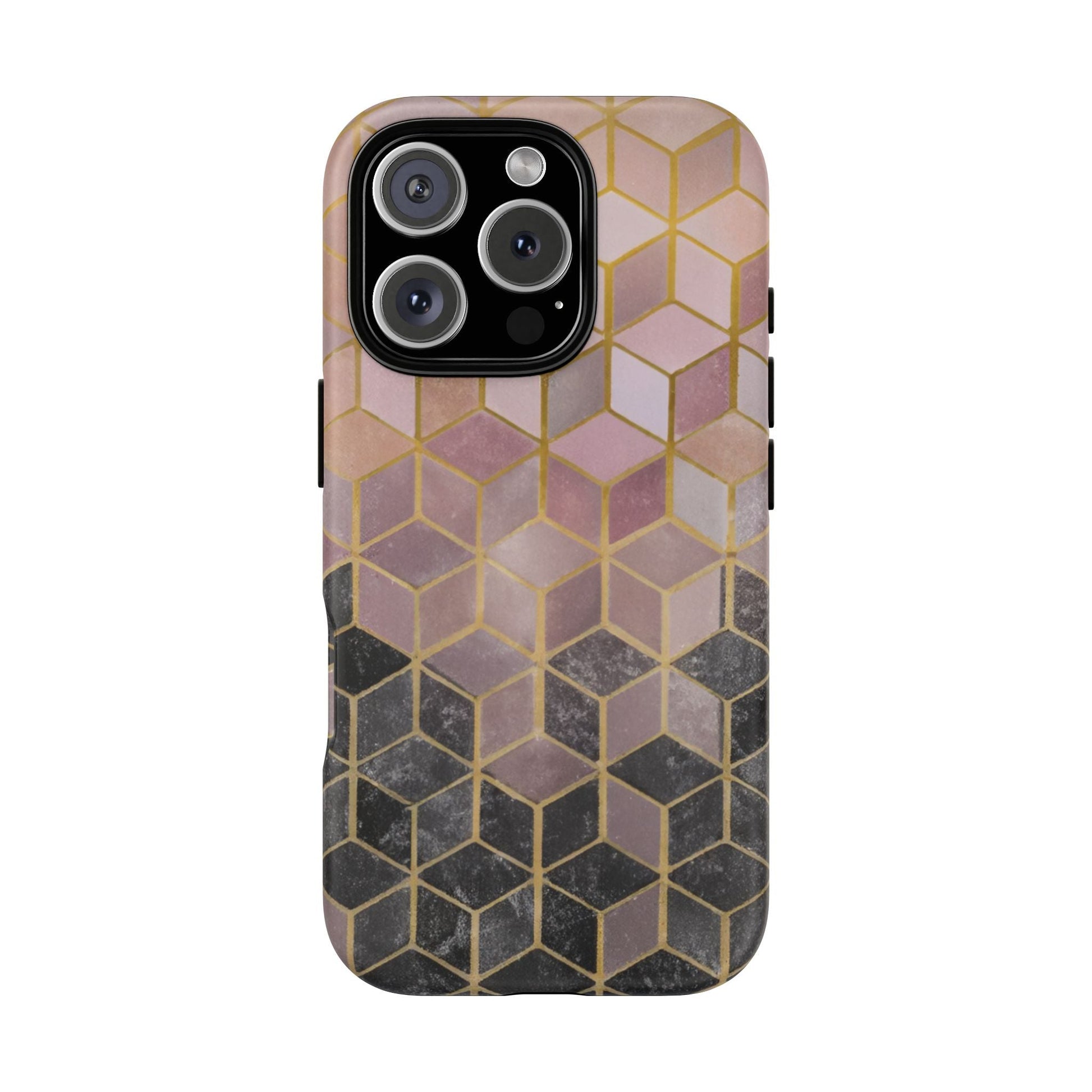 iphone case Noir Marble Cubes iPhone 16 Pro
