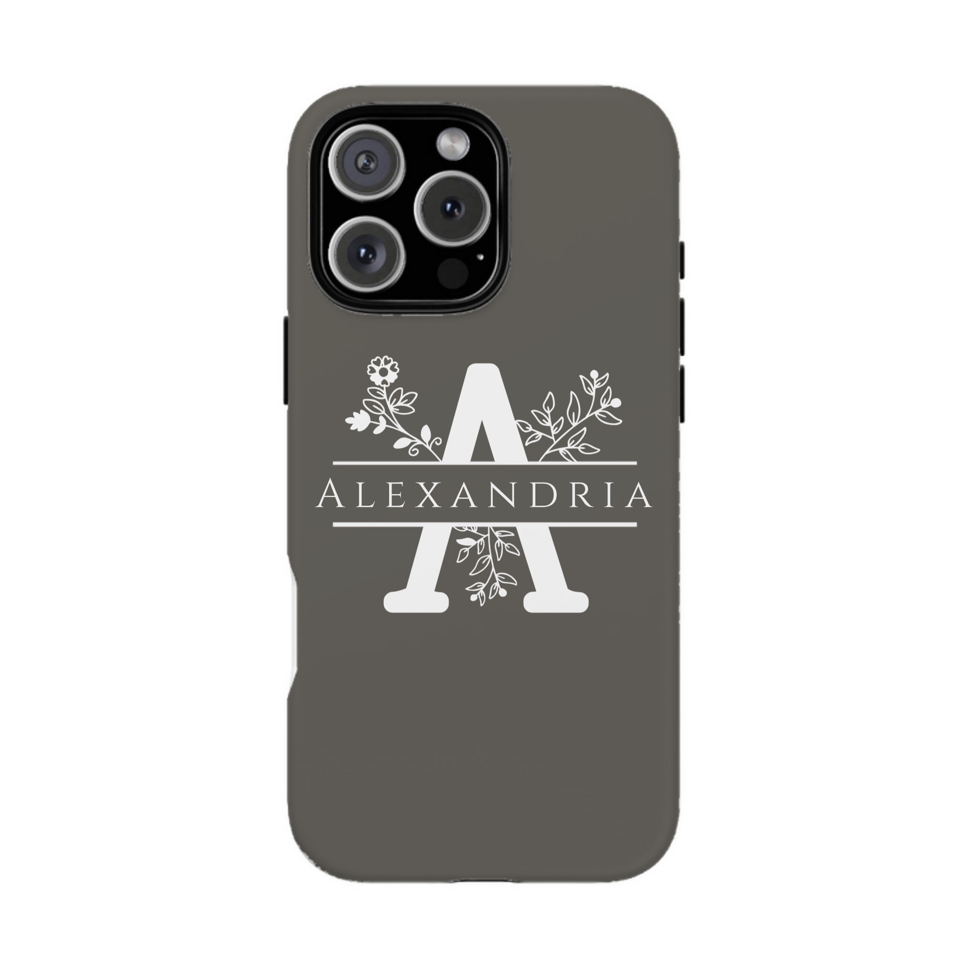 iphone case Pebble Path Floral Name & Initial