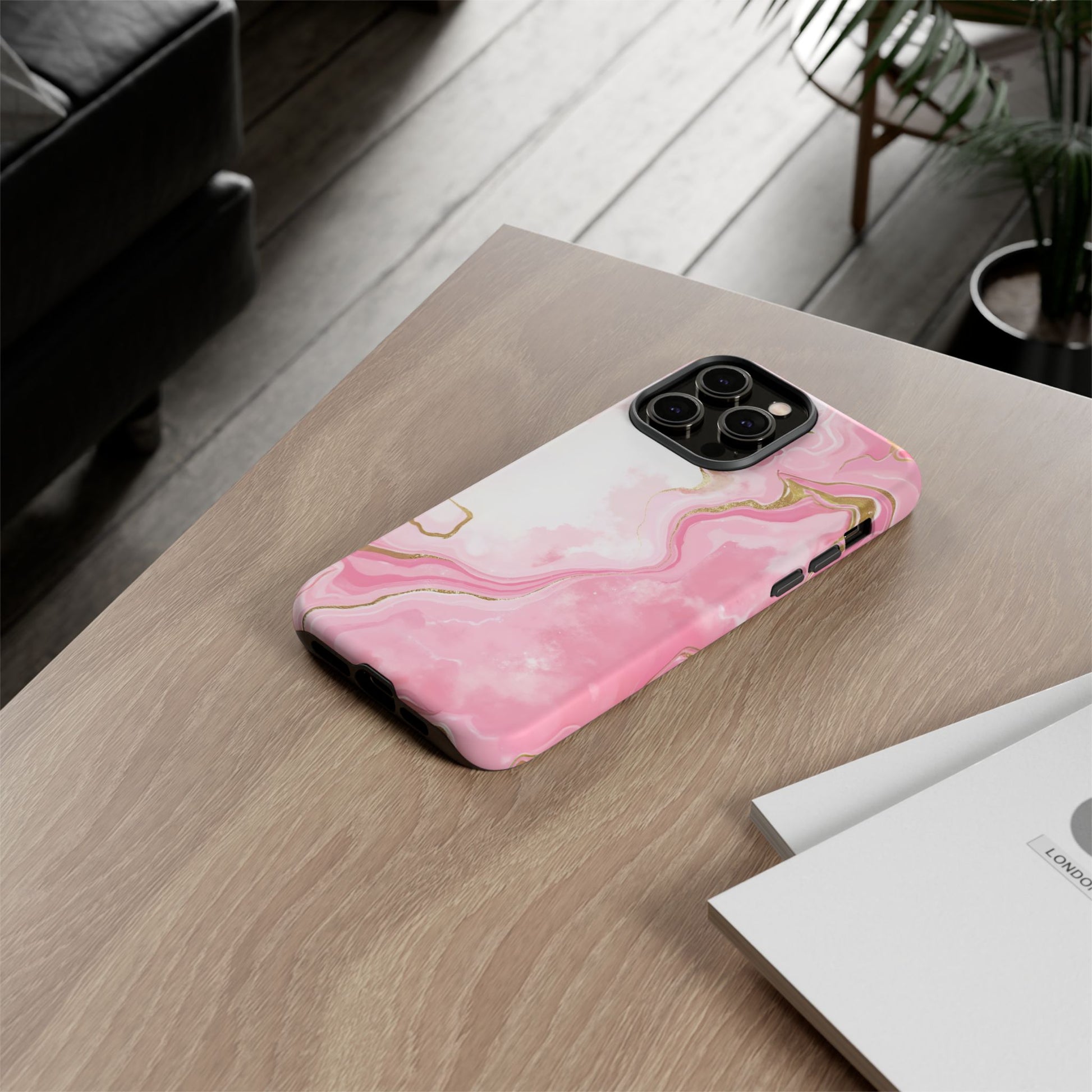 iphone case Pink & Gold Marble Flow