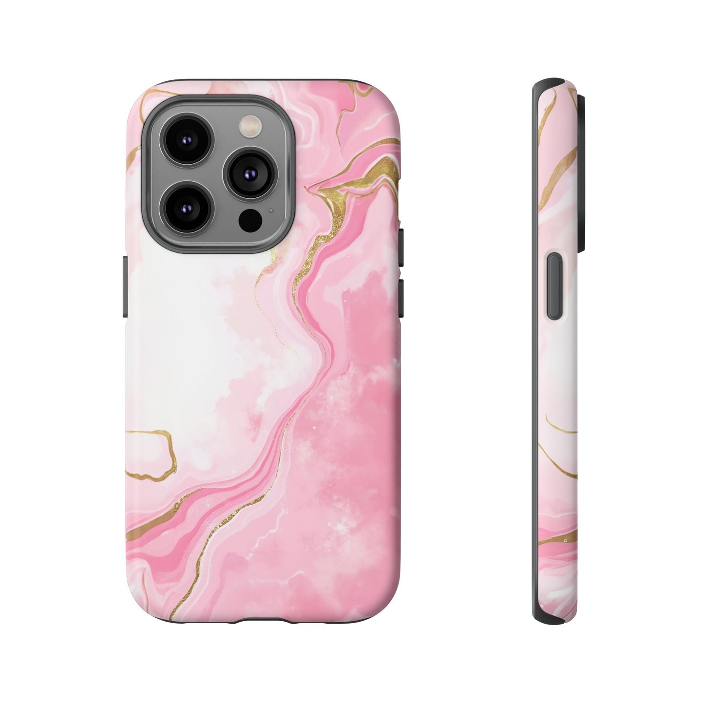 iphone case Pink & Gold Marble Flow iPhone 14 Pro
