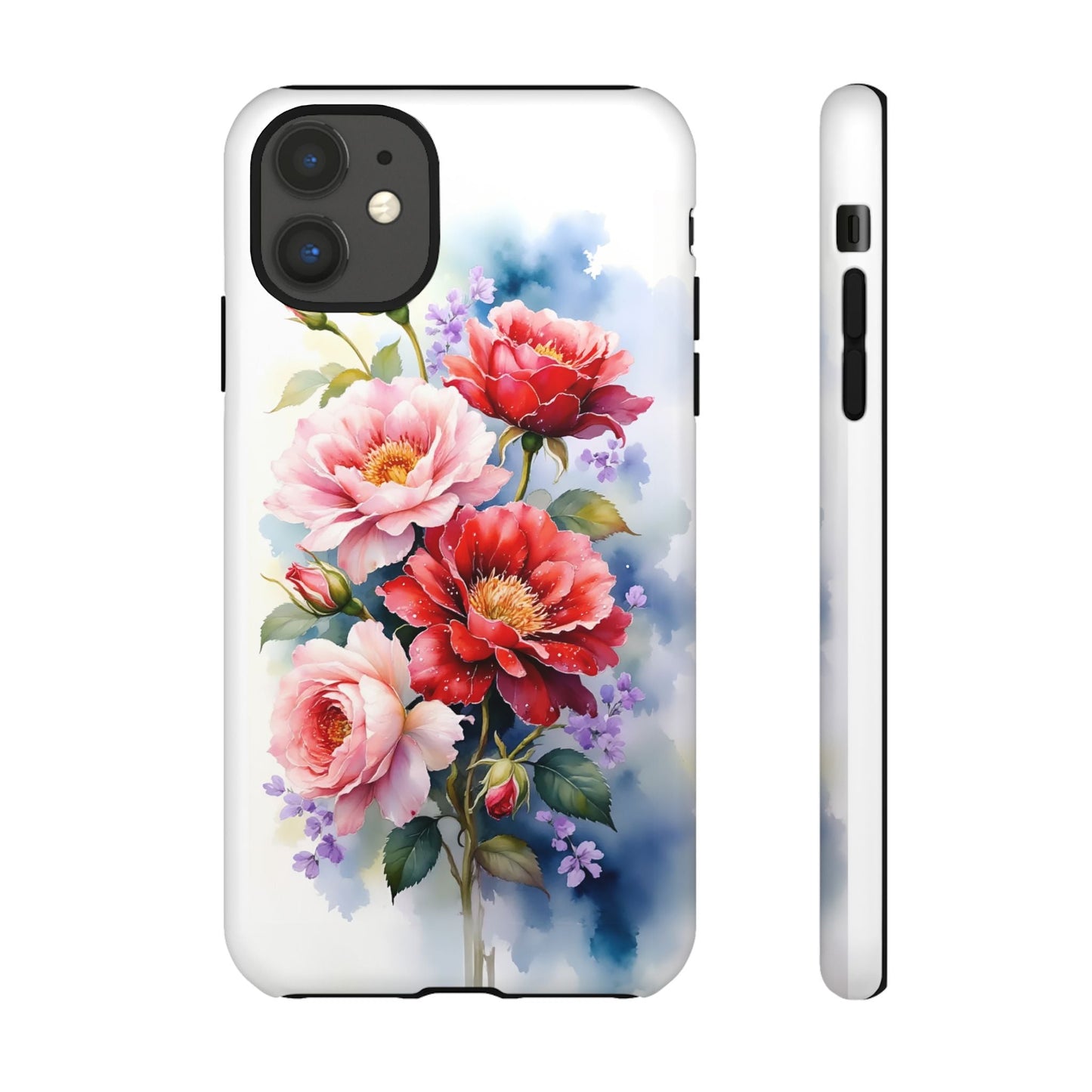 iphone case Pink & Red Peonies Watercolor iPhone 11