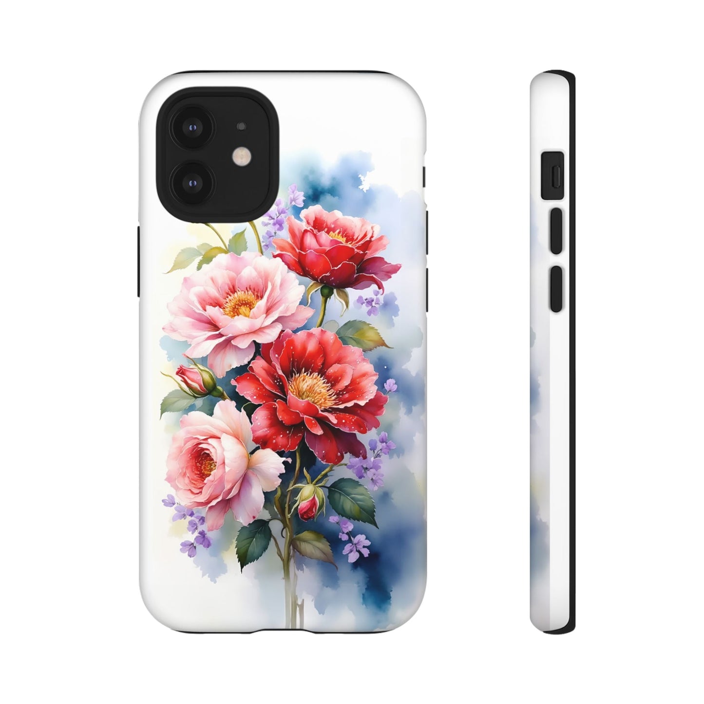 iphone case Pink & Red Peonies Watercolor iPhone 12 Mini