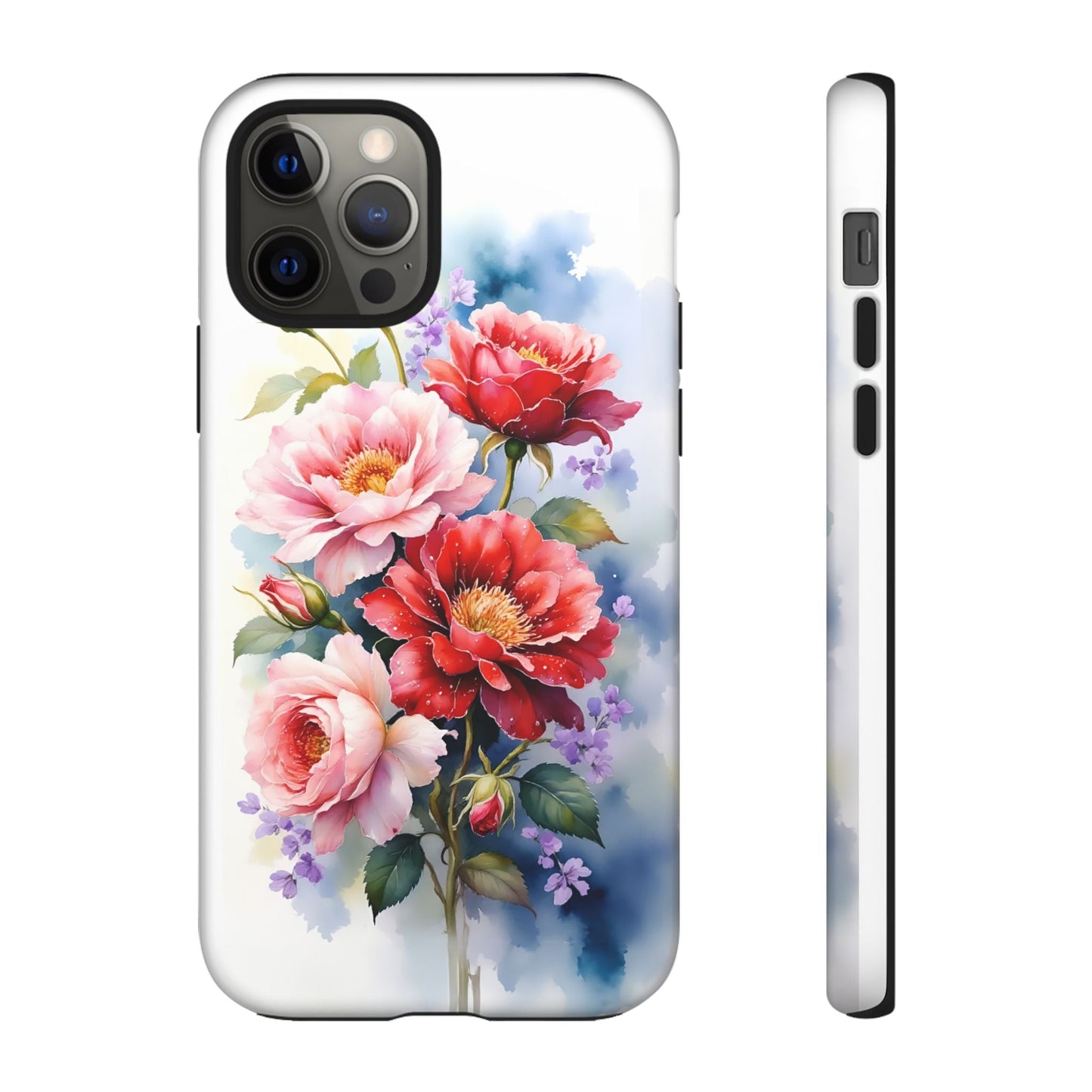 iphone case Pink & Red Peonies Watercolor iPhone 12 Pro