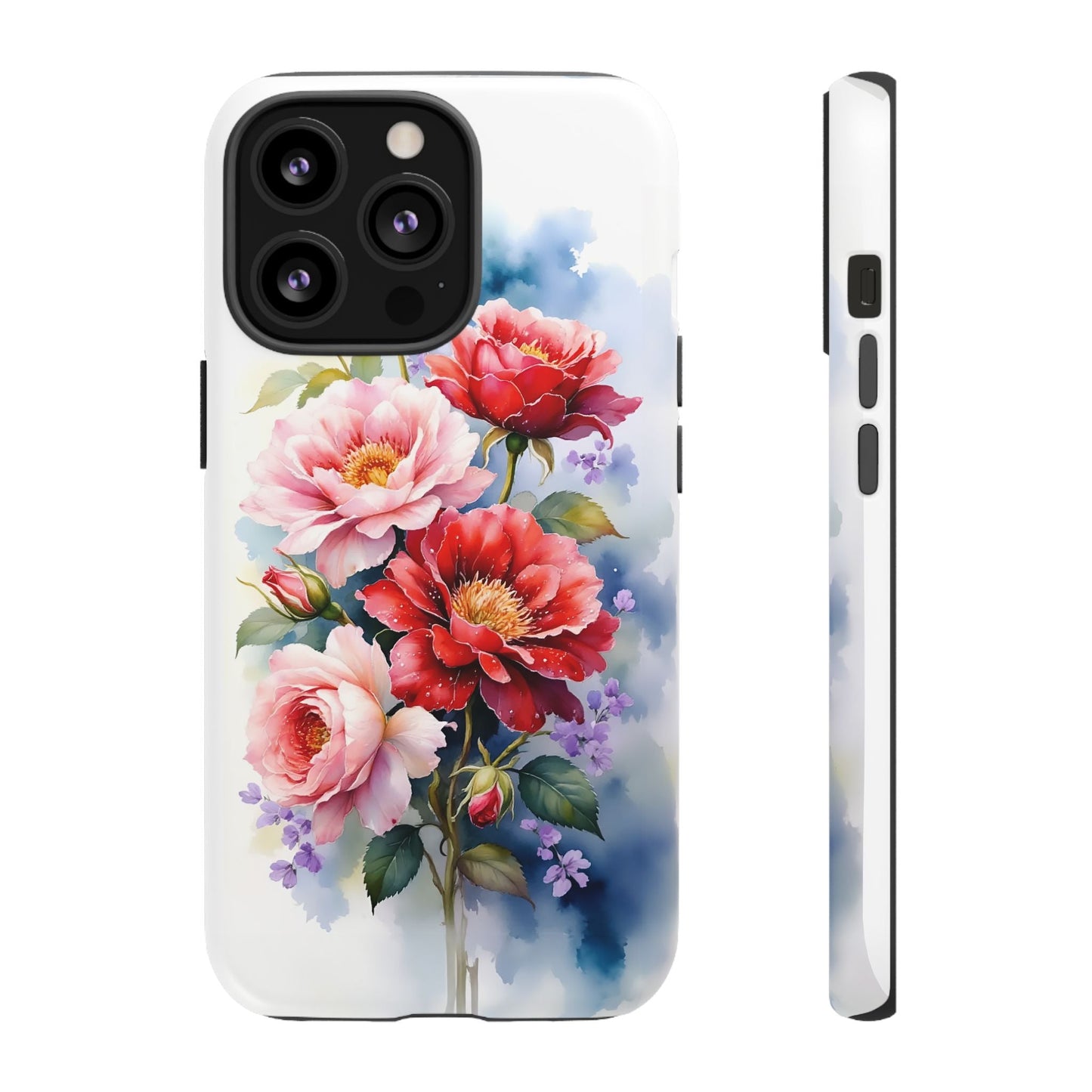 iphone case Pink & Red Peonies Watercolor iPhone 13 Pro