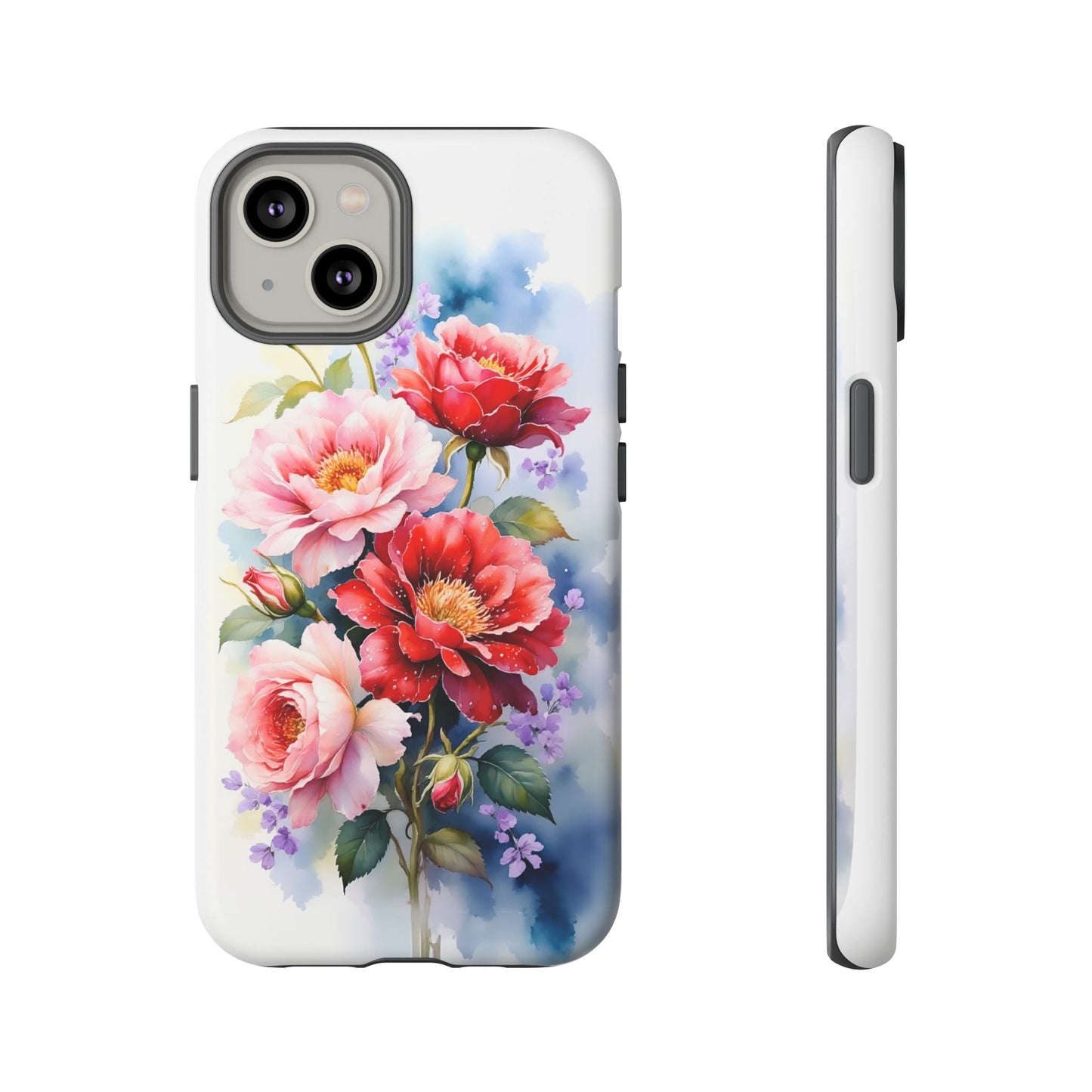 iphone case Pink & Red Peonies Watercolor iPhone 14