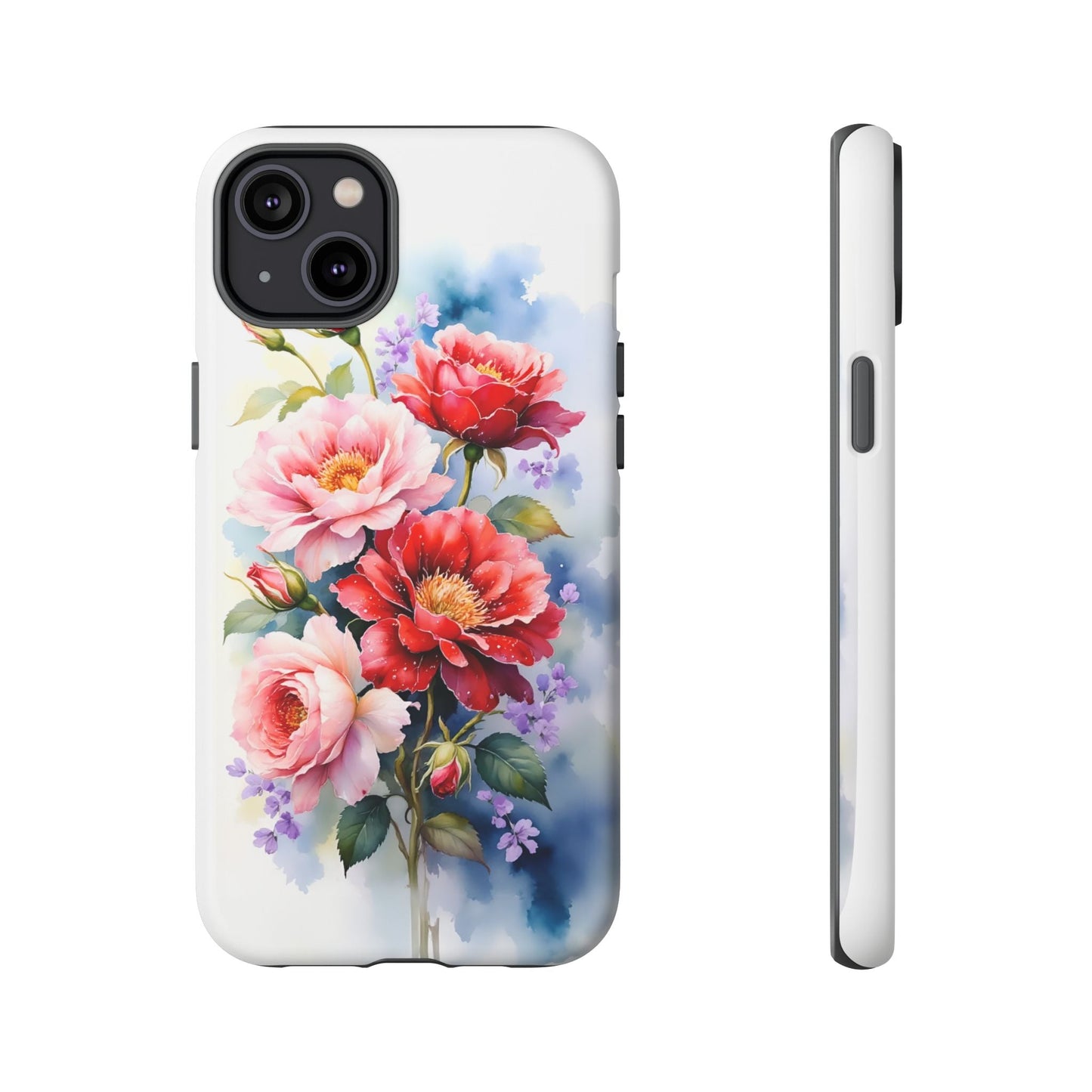 iphone case Pink & Red Peonies Watercolor iPhone 14 Plus