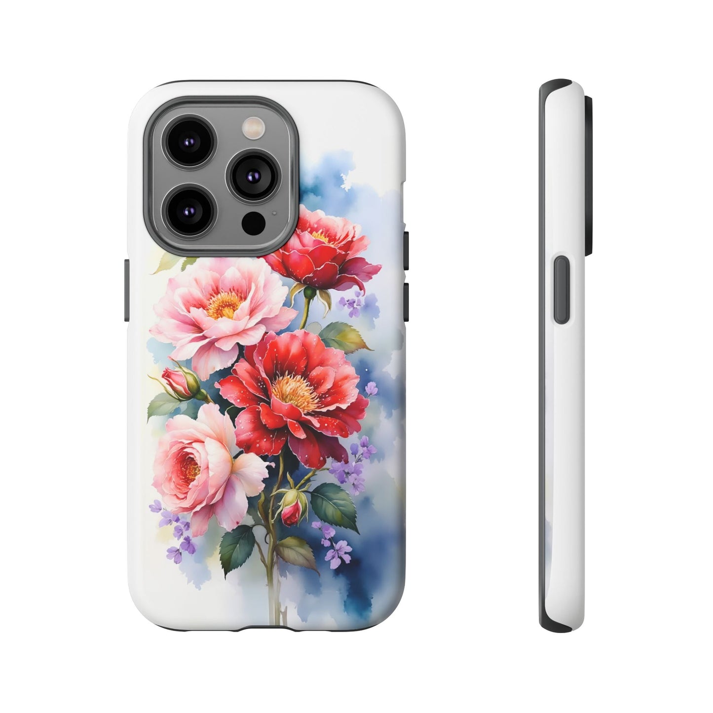 iphone case Pink & Red Peonies Watercolor iPhone 14 Pro