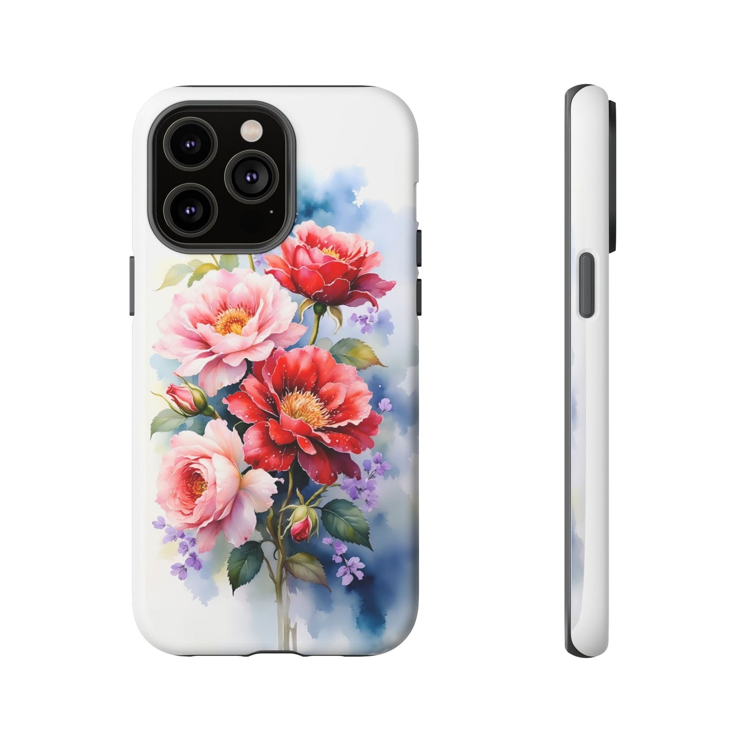 iphone case Pink & Red Peonies Watercolor iPhone 14 Pro Max