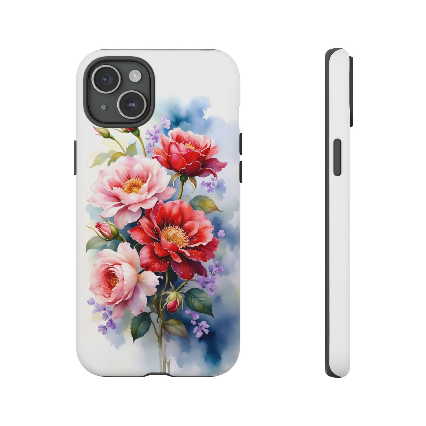 iphone case Pink & Red Peonies Watercolor iPhone 15 Plus