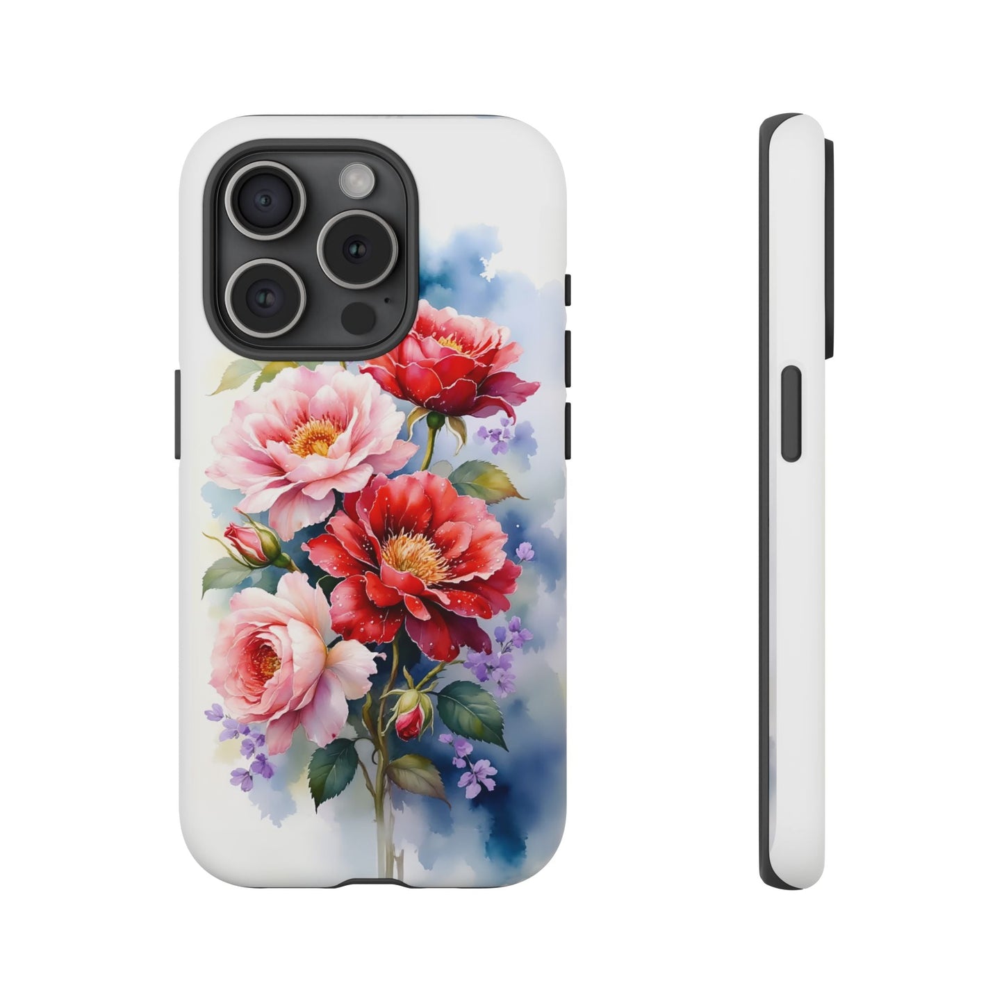 iphone case Pink & Red Peonies Watercolor iPhone 15 Pro