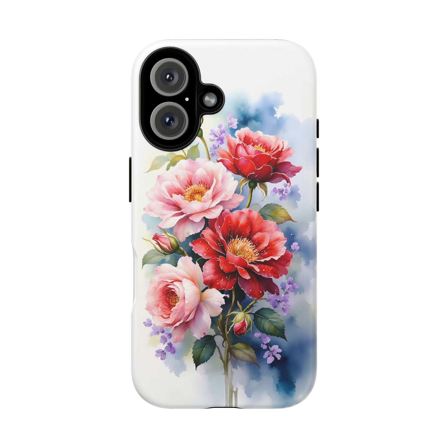 iphone case Pink & Red Peonies Watercolor iPhone 16