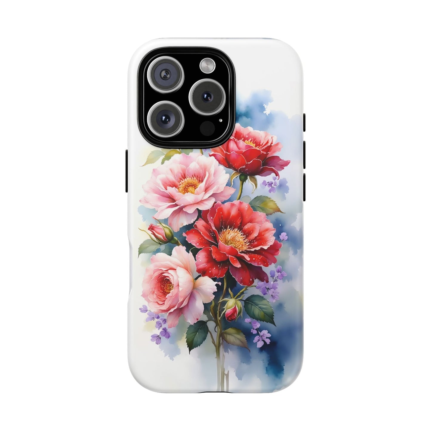iphone case Pink & Red Peonies Watercolor iPhone 16 Pro