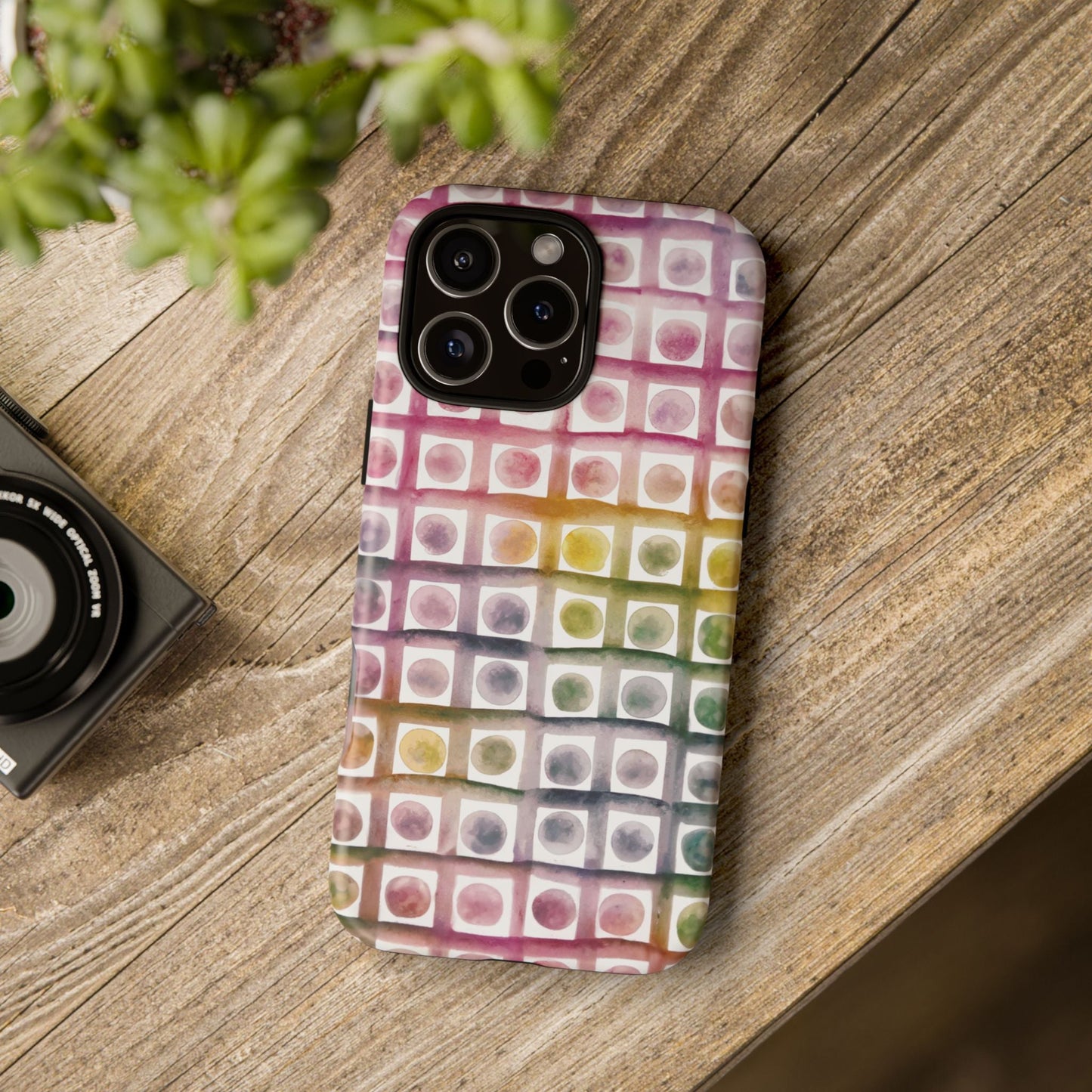 iphone case Rainbow Watercolor Mosaic