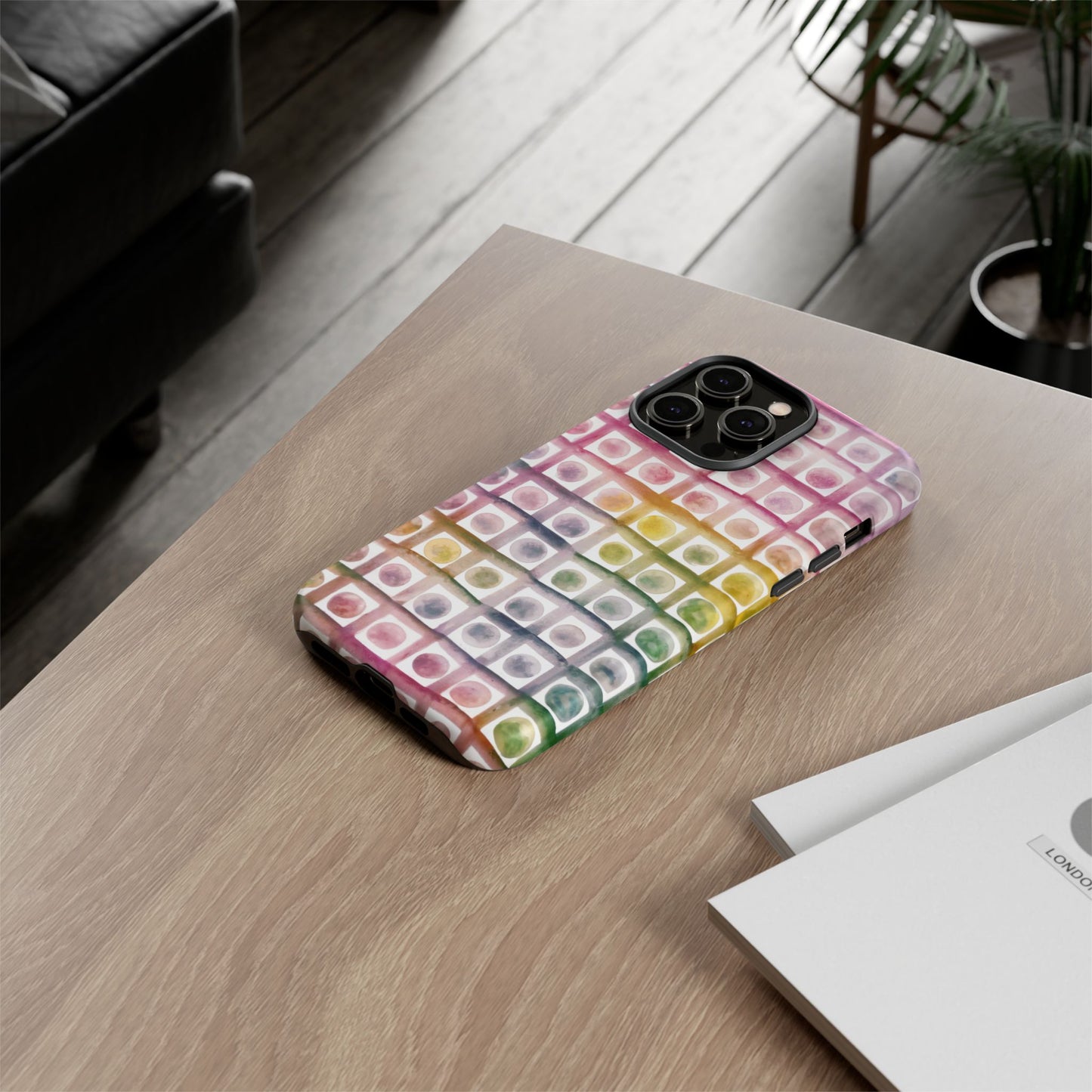 iphone case Rainbow Watercolor Mosaic