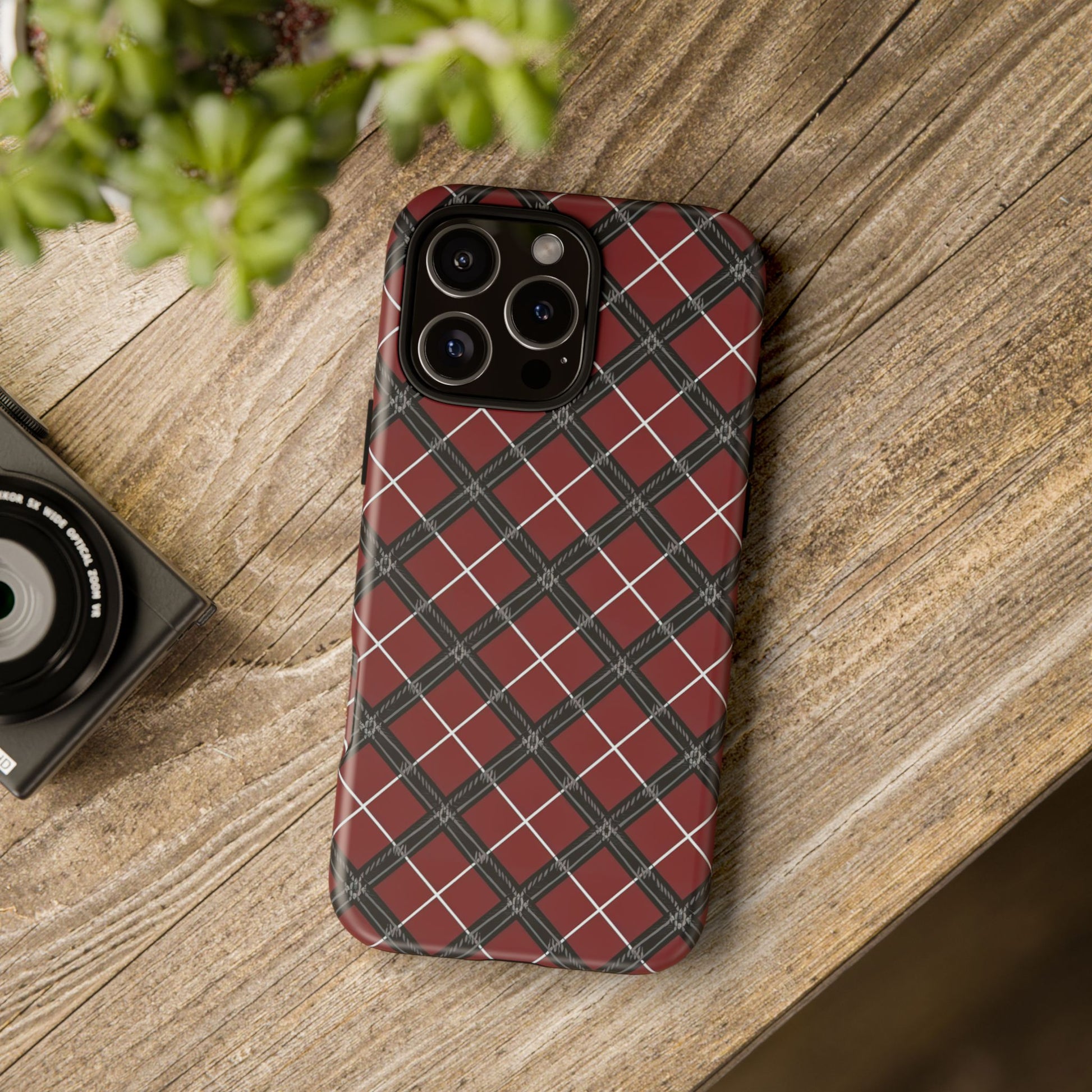iphone case Regal Crimson Argyle