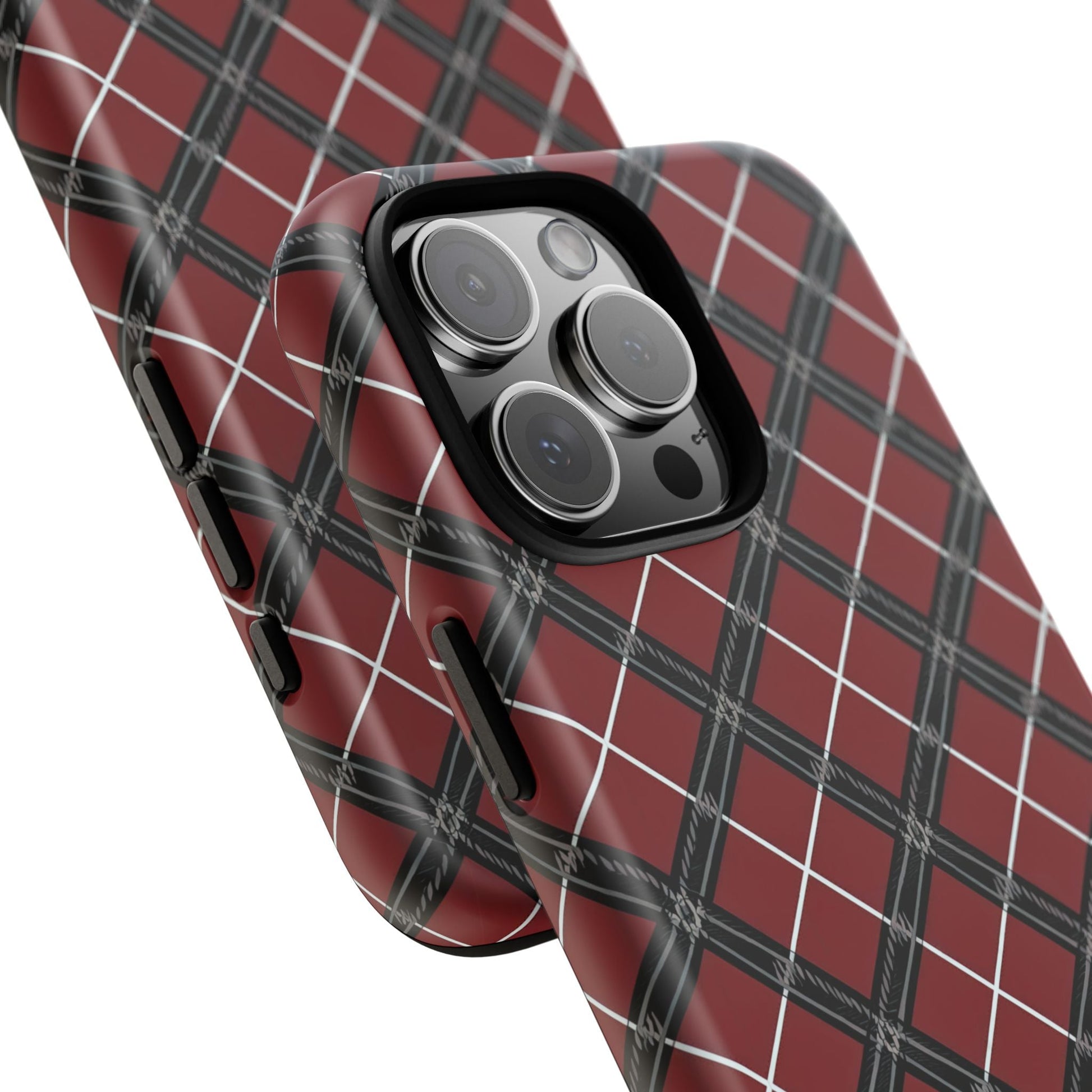 iphone case Regal Crimson Argyle