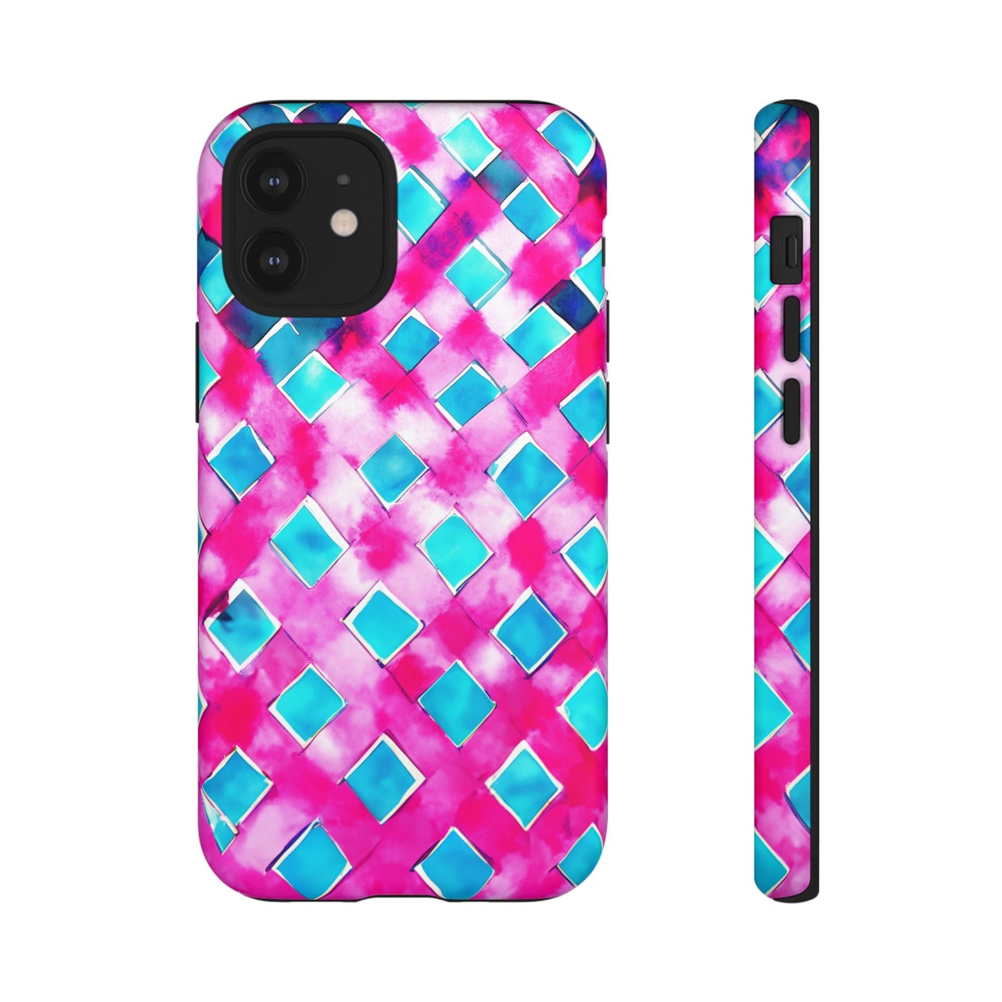 iphone case Turquoise Watercolor Lattice iPhone 12 Mini
