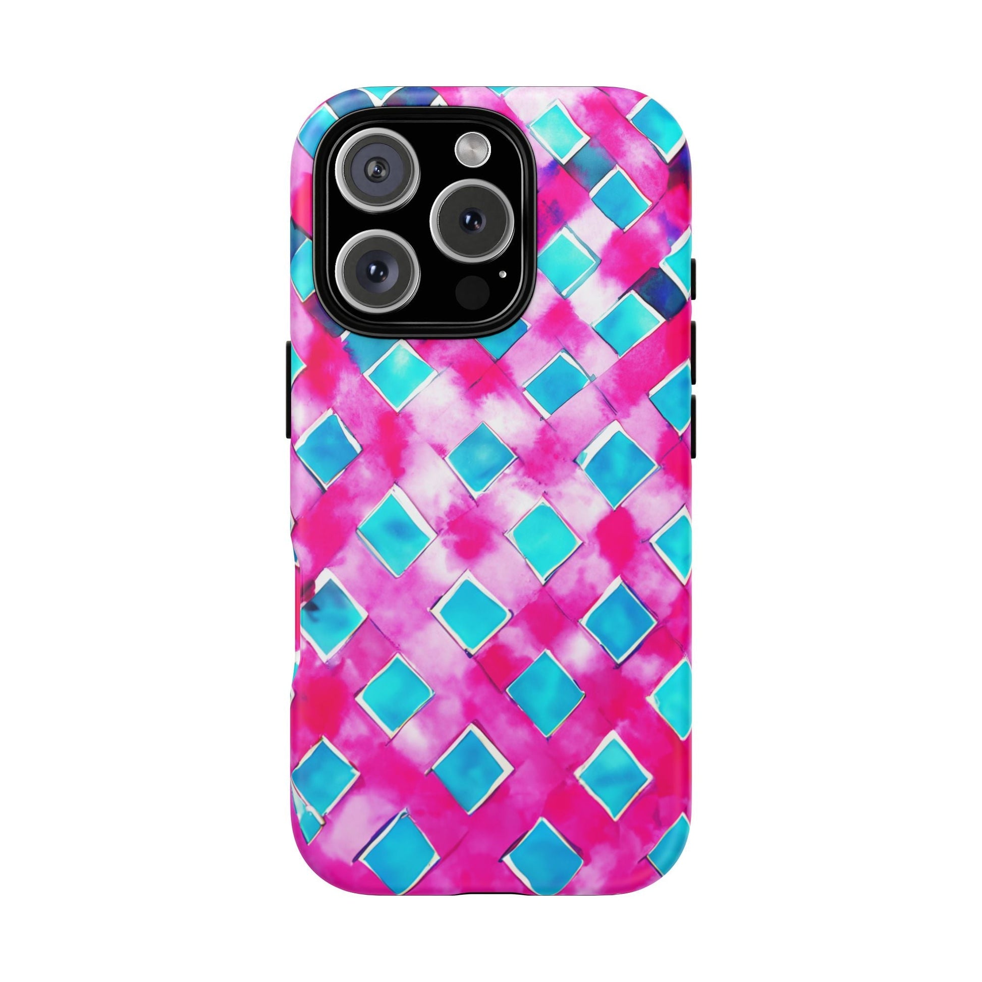 iphone case Turquoise Watercolor Lattice iPhone 16 Pro