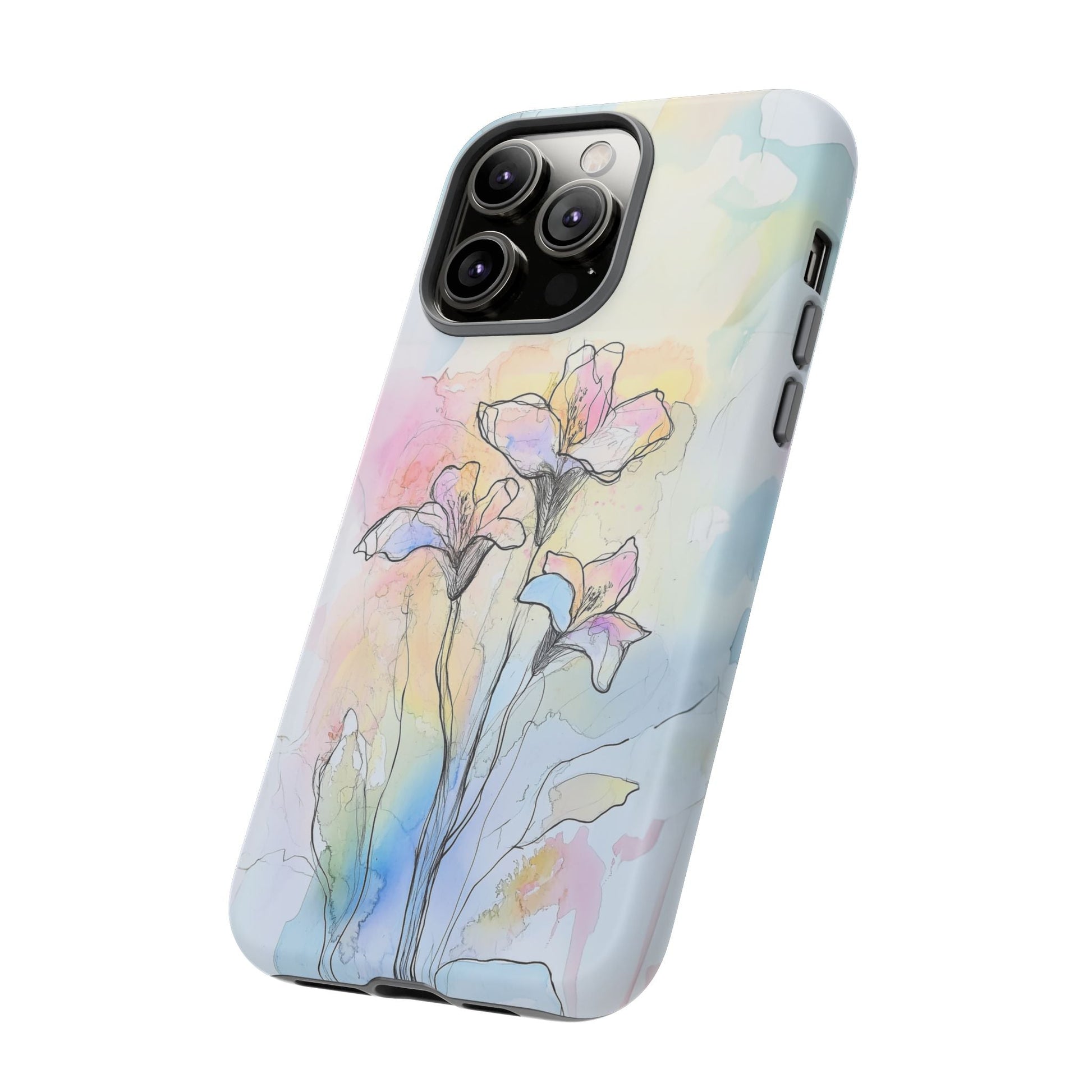iphone case Watercolor Rainbow Lilies