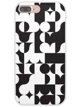 Load image into Gallery viewer, Black and White Geometric iPhone Case - Pop Art Design
