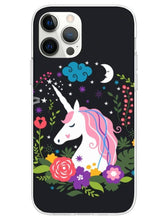 Load image into Gallery viewer, Cute Unicorn Black iPhone Case
