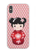 Load image into Gallery viewer, Japanese Kokeshi Heart iPhone Case
