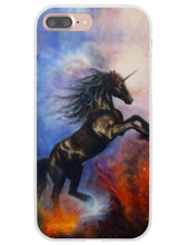Load image into Gallery viewer, Black Stallion Unicorn Painting iPhone Case
